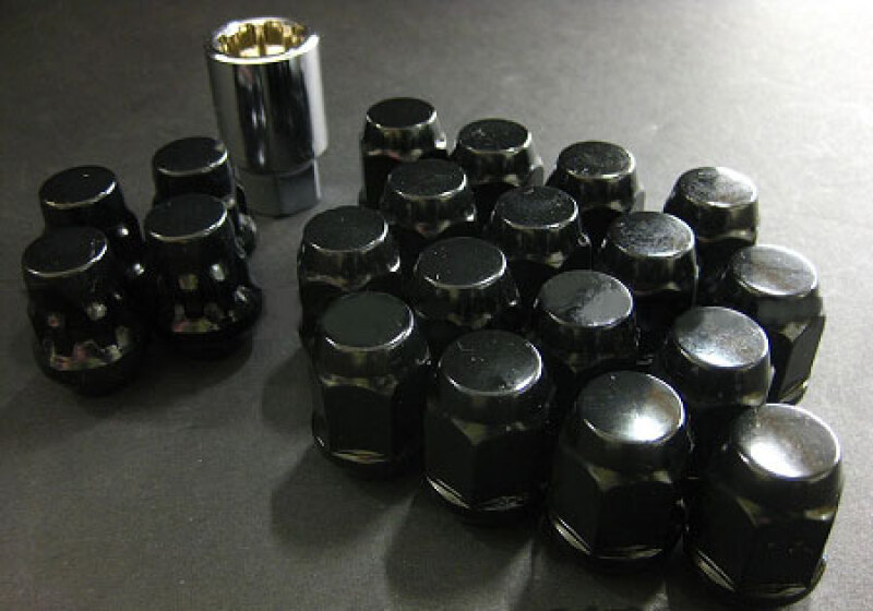 Project Kics W653B19 - 16 LUGS + 4 LOCKS Black Bullock And Nut Set - 12X1.25 Project Kics W653B19 - 16 LUGS + 4 LOCKS Black Bullock And Nut Set - 12X1.25