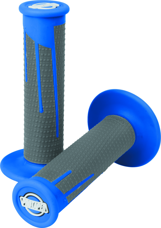 ProTaper 021688 - Full Diamond Clamp-On Grips - Blue/Dark Gray
