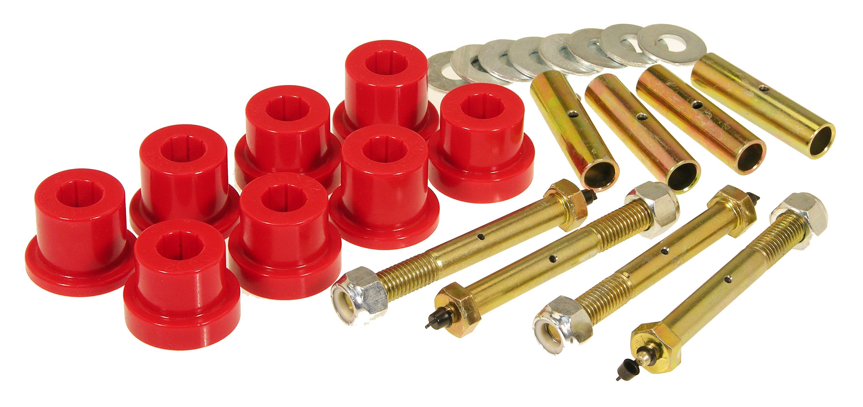 Prothane 1-1016 - 76-86 Jeep CJ5/7/8 Front & Rear Main Spring Eye Bushings - Red Prothane 1-1016 - 76-86 Jeep CJ5/7/8 Front & Rear Main Spring Eye Bushings - Red