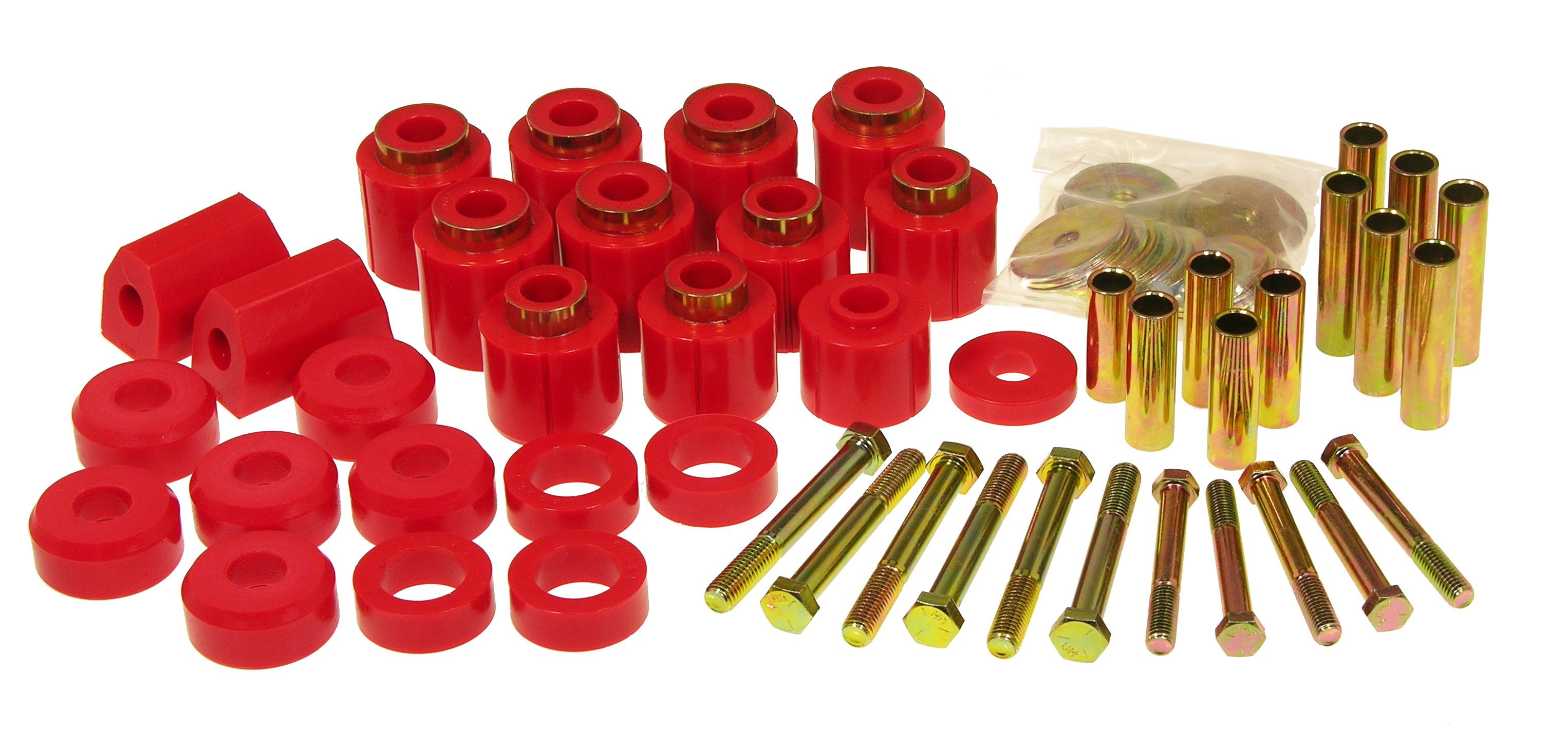 Prothane 1-113 - 87-96 Jeep YJ 1in Lift Body Mount Kit - Red Prothane 1-113 - 87-96 Jeep YJ 1in Lift Body Mount Kit - Red