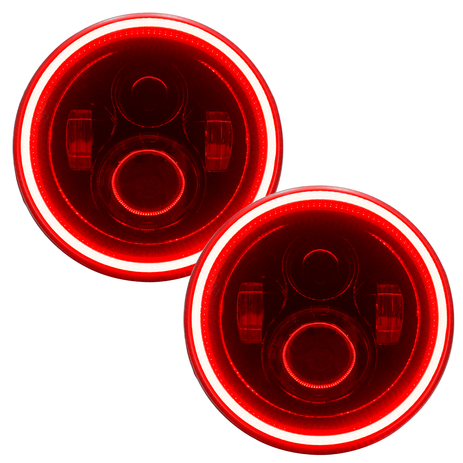 ORACLE Lighting 5769-003 - 7in High Powered LED Headlights - Black Bezel - Red