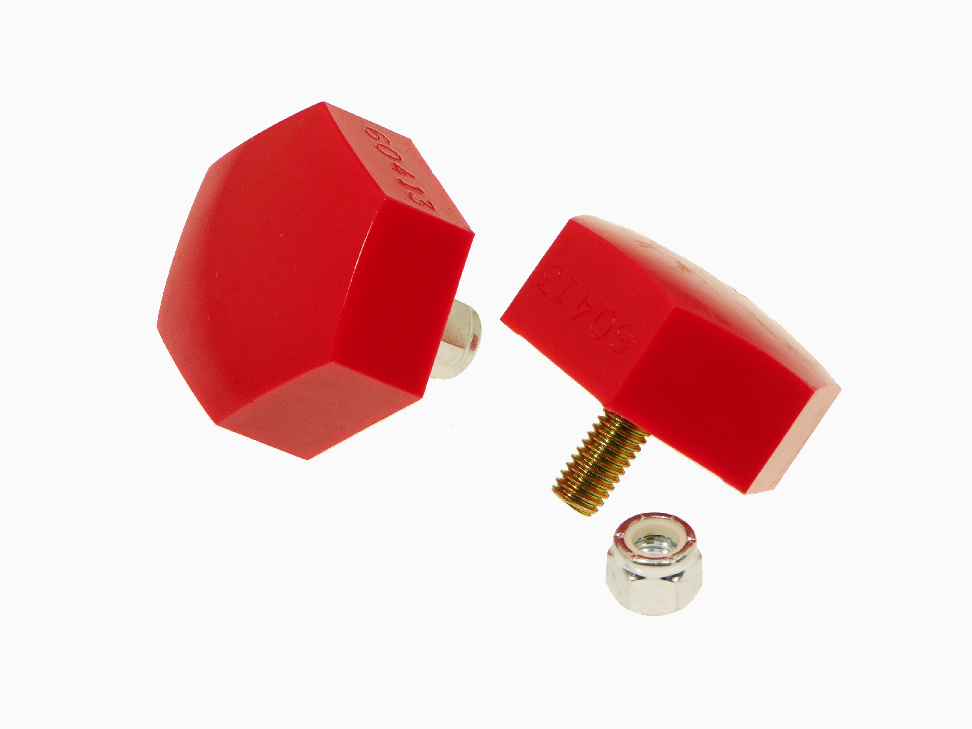 Prothane 19-1320 - Universal Bump Stop 7/8 X 2 1/4in Dia. Hex - Red