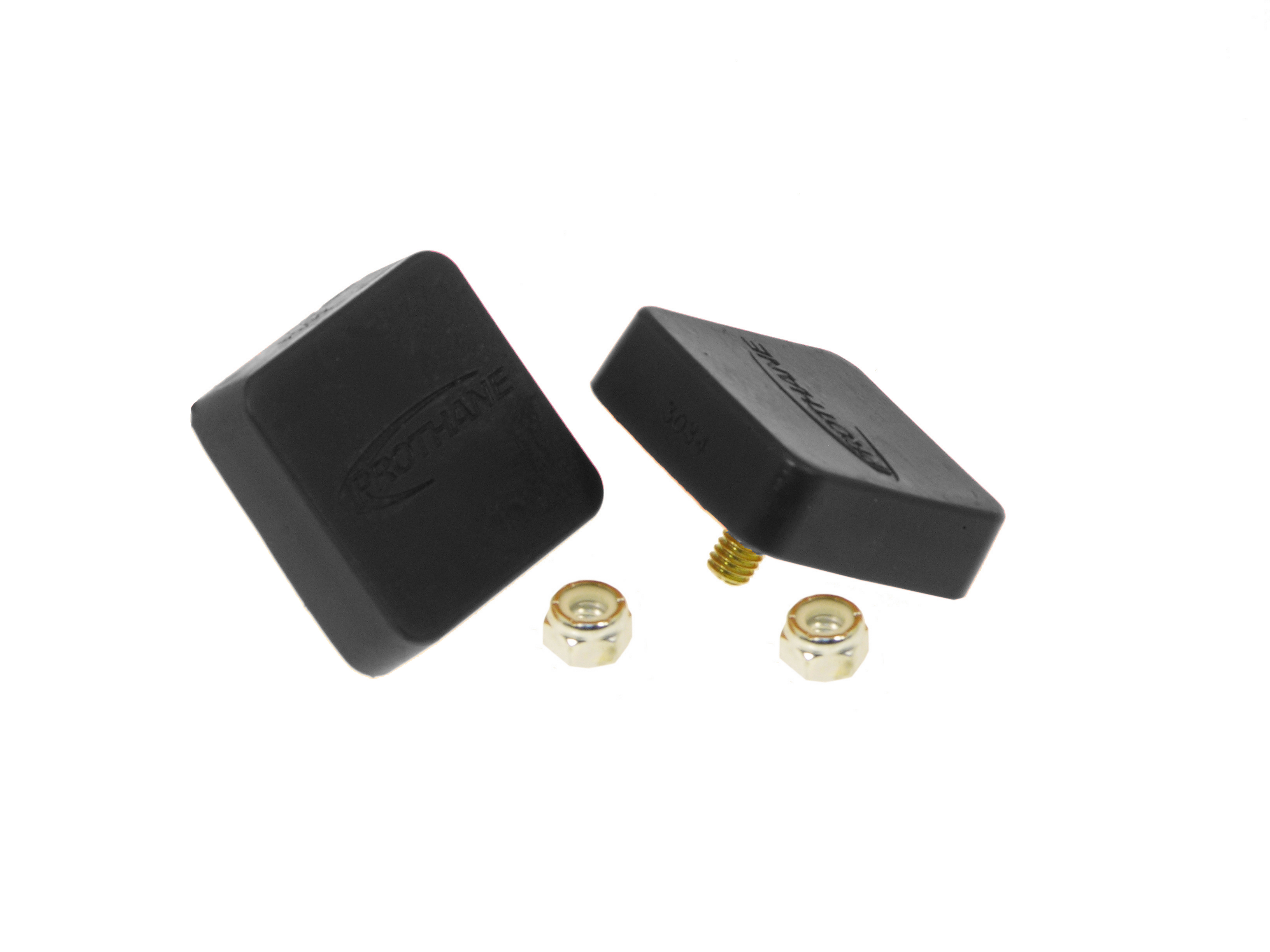 Prothane 19-1304-BL - Universal Bump Stop 5/8X2X2 Sqr w/ Ctr Stud - Black