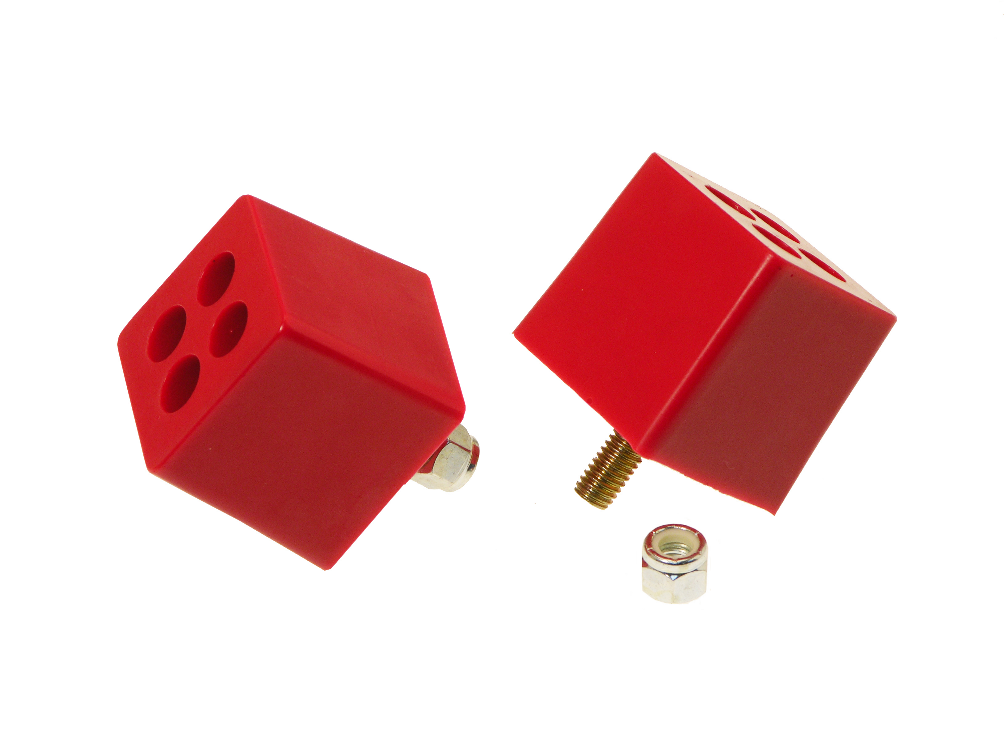 Prothane 19-1305 - Universal Bump Stop 2X2X2 W 3/8in Stud - Red Prothane 19-1305 - Universal Bump Stop 2X2X2 W 3/8in Stud - Red