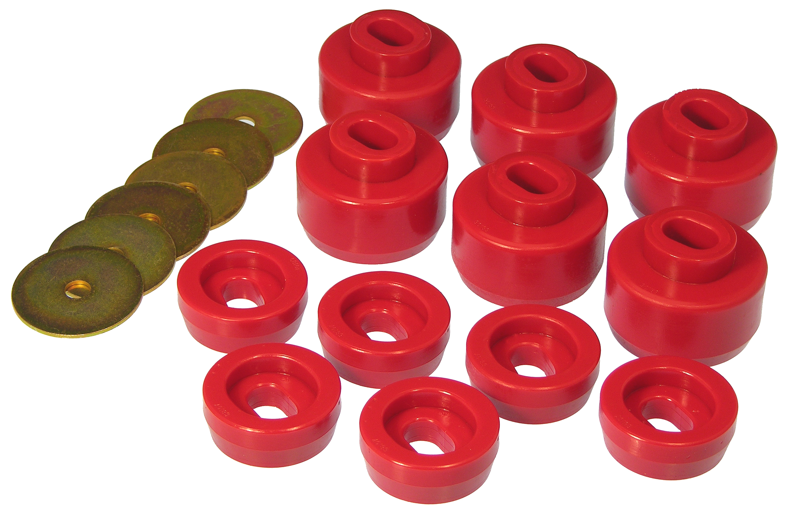 Prothane 7-147 - 07-14 Chevy Silverado Body Mount 12 Bushing Kit - Red