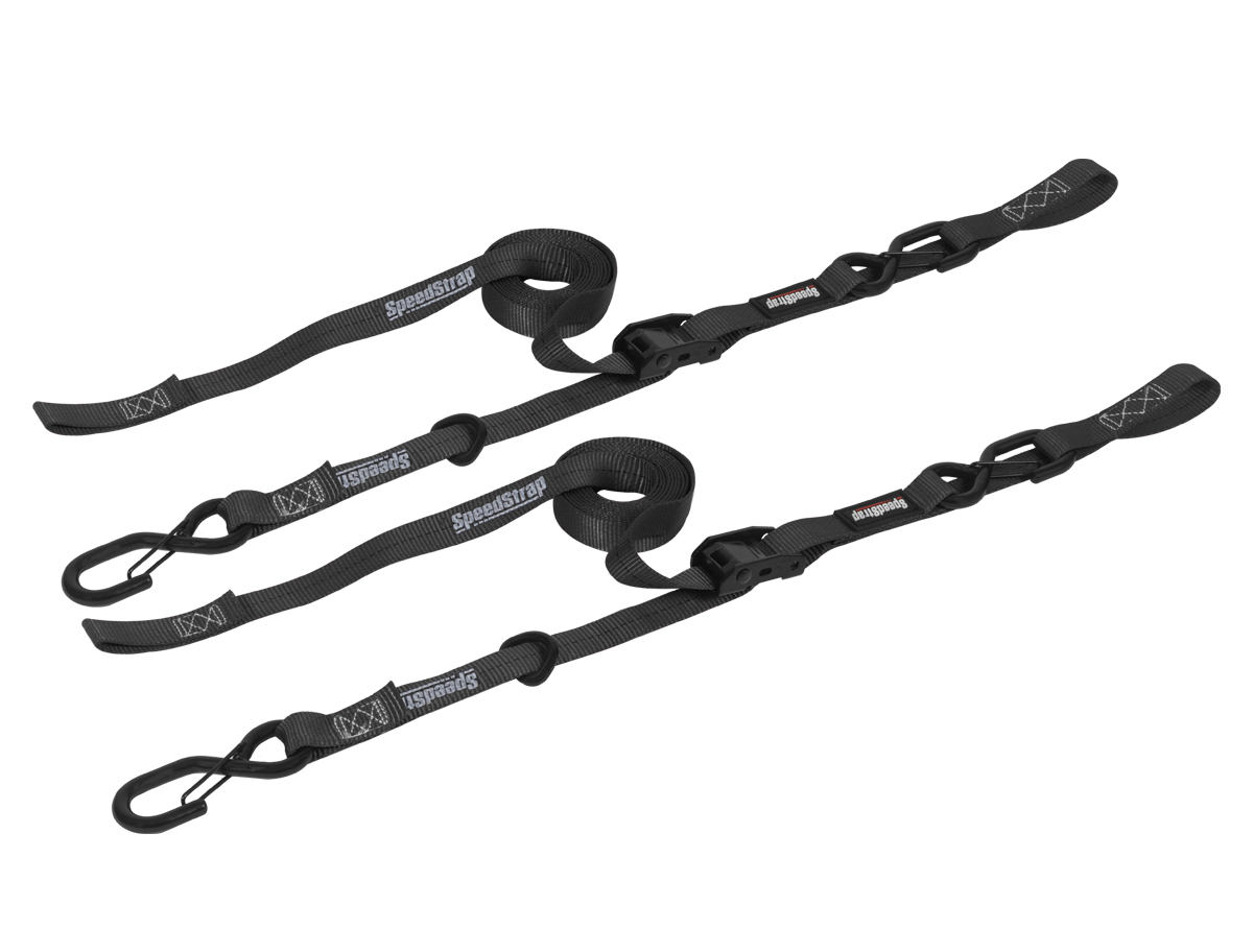 PRP Seats 13801-2 - PRP Cam-Lock 1in.x10ft. Tie Down with Snap S Hooks and Soft Tie - Black - Pr