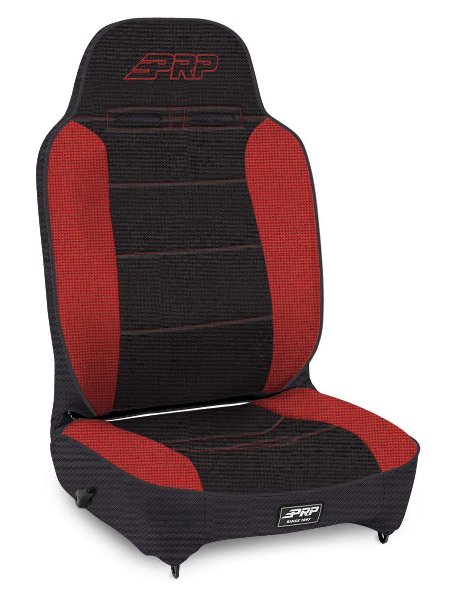 PRP Seats A13011044-72 - Enduro High Back Reclining Suspension Seat Driver Side Black and Red PRP Seats A13011044-72 - Enduro High Back Reclining Suspension Seat Driver Side Black and Red