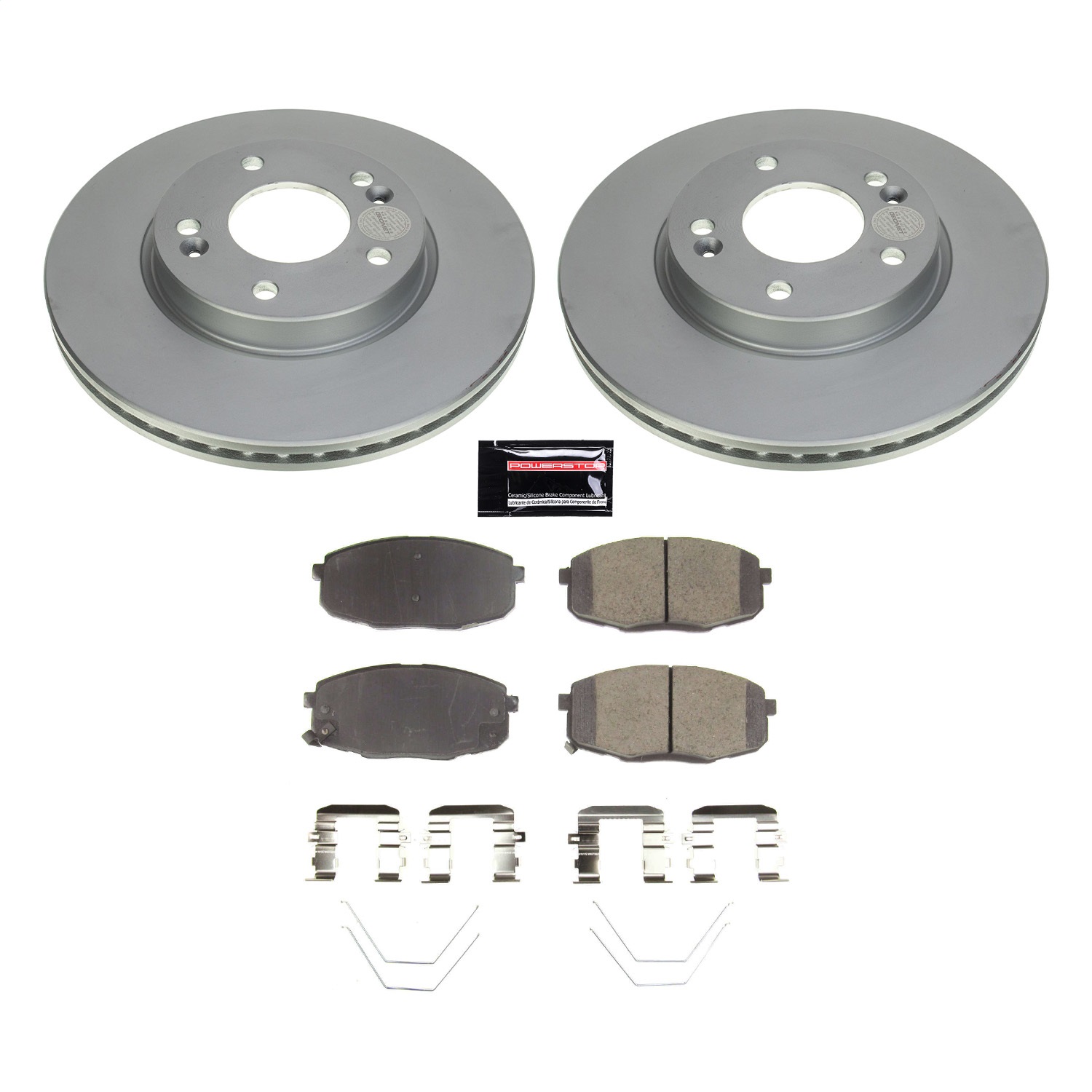 PowerStop CRK8749 - Power Stop 19-21 Kia Forte Front Z17 Coated Brake Kit