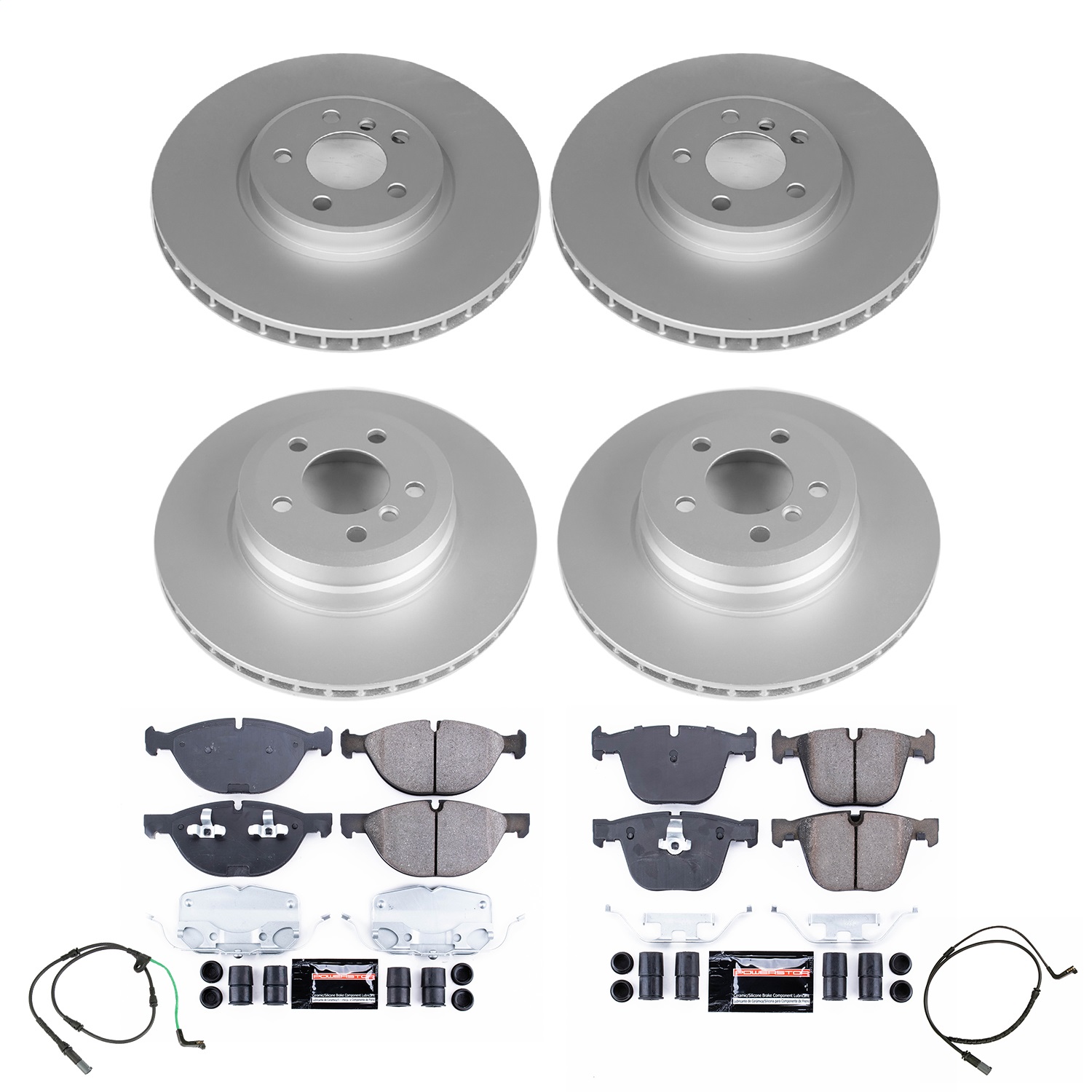 PowerStop CRK8884 - Genuine Geomet Coated Rotor and Carbon-Fiber Ceramic Brake Pad Kit PowerStop CRK8884 - Genuine Geomet Coated Rotor and Carbon-Fiber Ceramic Brake Pad Kit