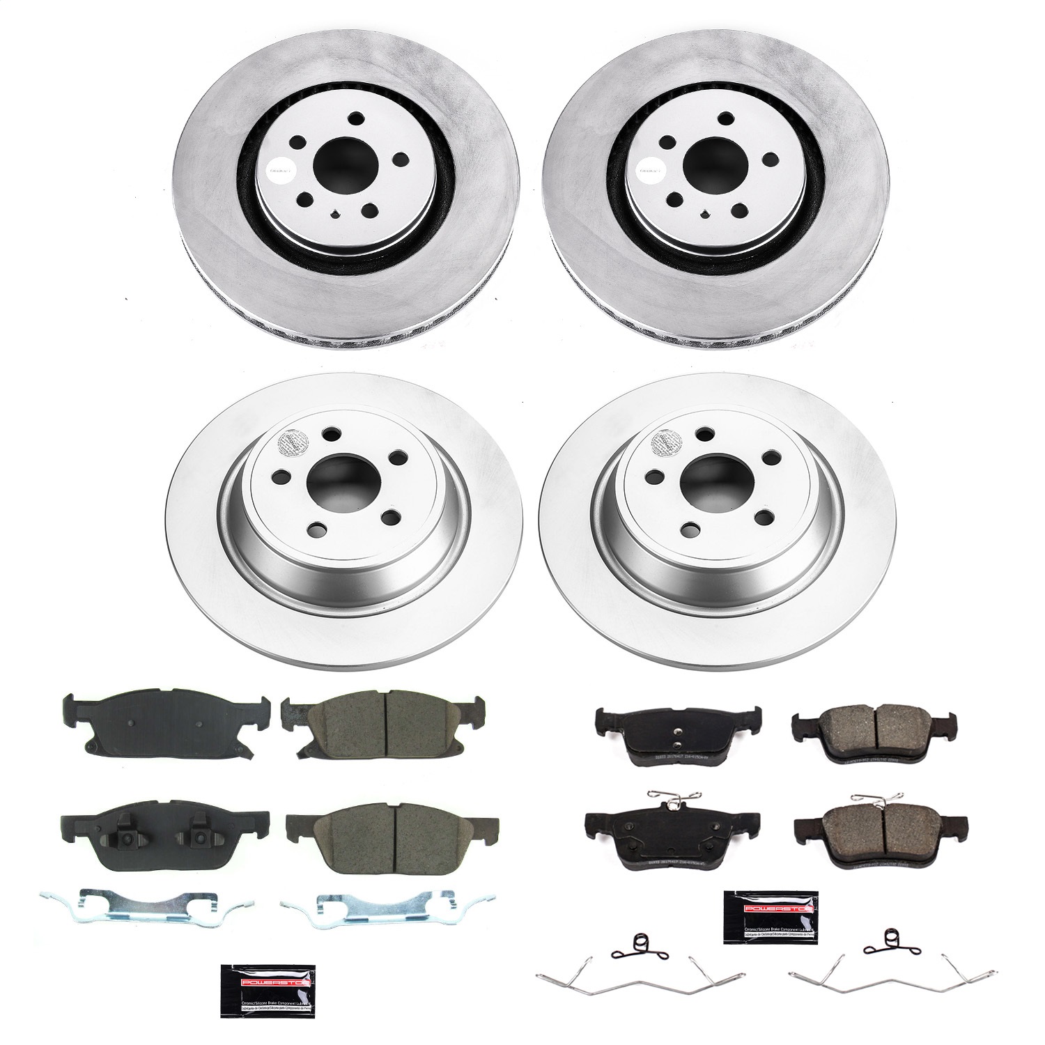 PowerStop CRK8957 - Power Stop 21-22 Ford Edge Front & Rear Z17 Coated Brake Kit PowerStop CRK8957 - Power Stop 21-22 Ford Edge Front & Rear Z17 Coated Brake Kit