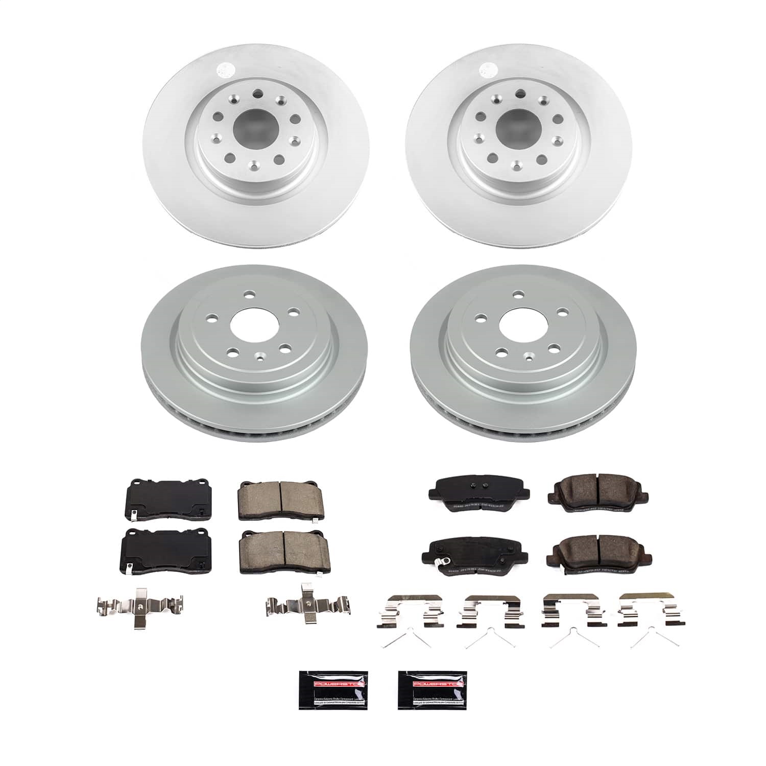 PowerStop CRK8977 - Power Stop 2019 Cadillac CTS Front and Rear Z17 Coated Brake Kit
