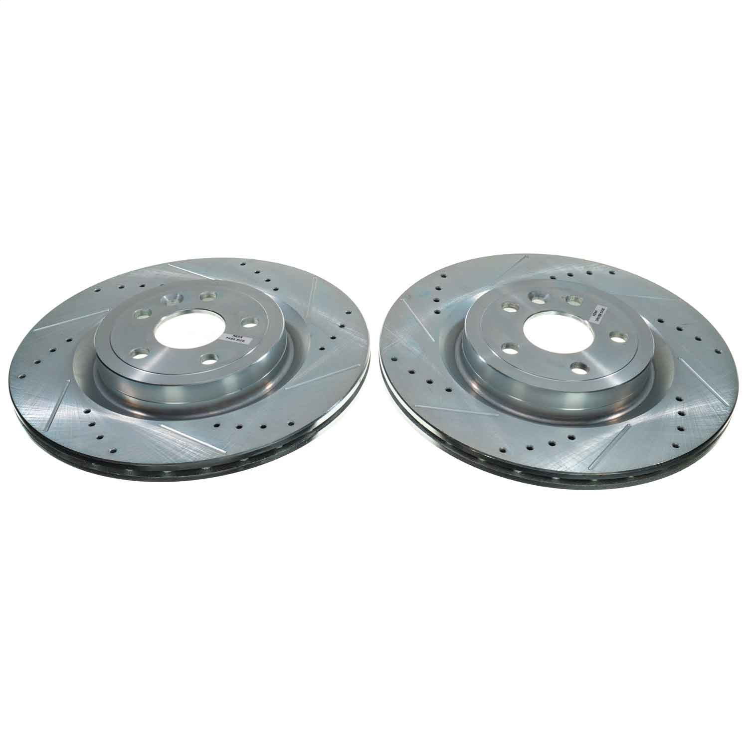 PowerStop EBR1685XPR - Power Stop 18-20 Land Rover Range Rover Velar Rear Drilled & Slotted Rotor (Pair) PowerStop EBR1685XPR - Power Stop 18-20 Land Rover Range Rover Velar Rear Drilled & Slotted Rotor (Pair)