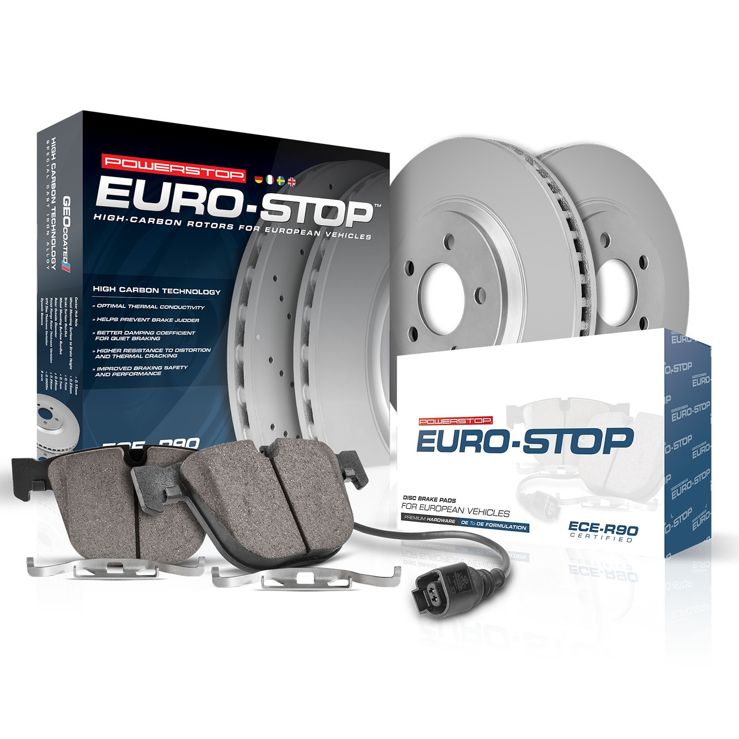 PowerStop ESK4745 - Power Stop 09-16 Audi A4 Rear Euro-Stop Brake Kit