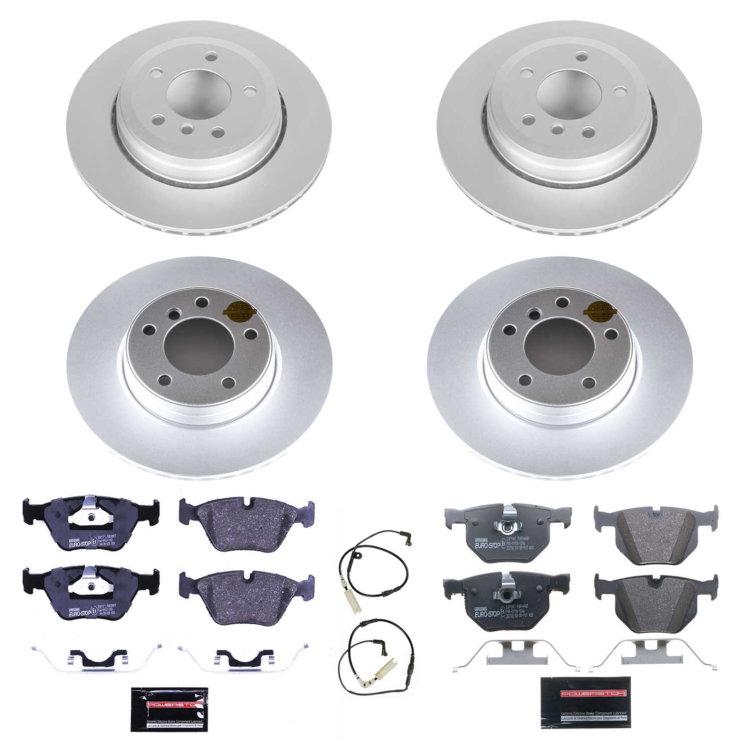 PowerStop ESK5764 - Power Stop 04-05 BMW 525i Front & Rear Euro-Stop Brake Kit