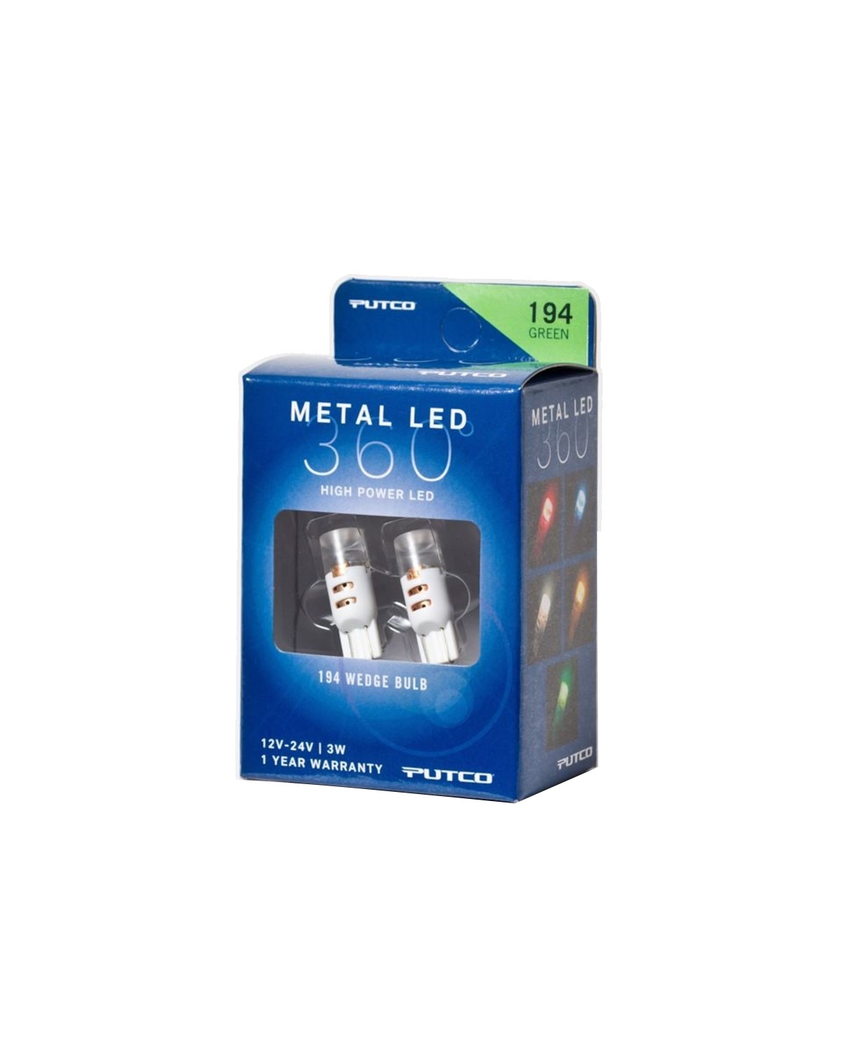 Putco 340194G-360 - 194 - Green Metal 360 LED