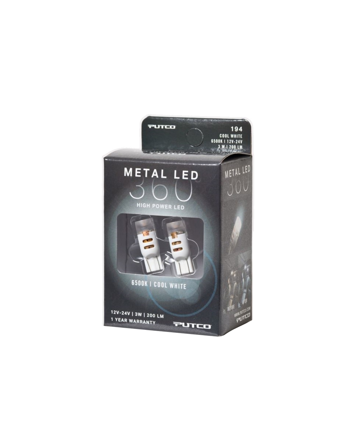 Putco 340194C-360 - 194 - Cool White Metal 360 LED