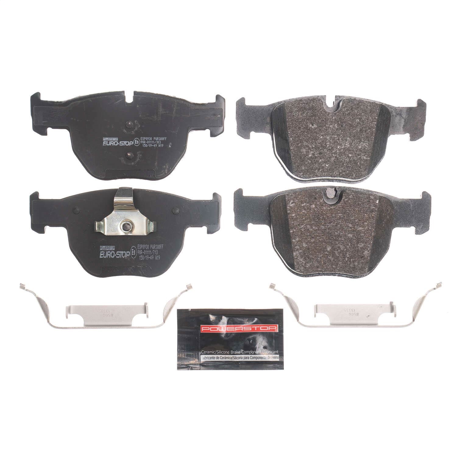 PowerStop ESP0930 - Power Stop 03-05 Land Rover Range Rover Euro-Stop ECE-R90 Front Brake Pads