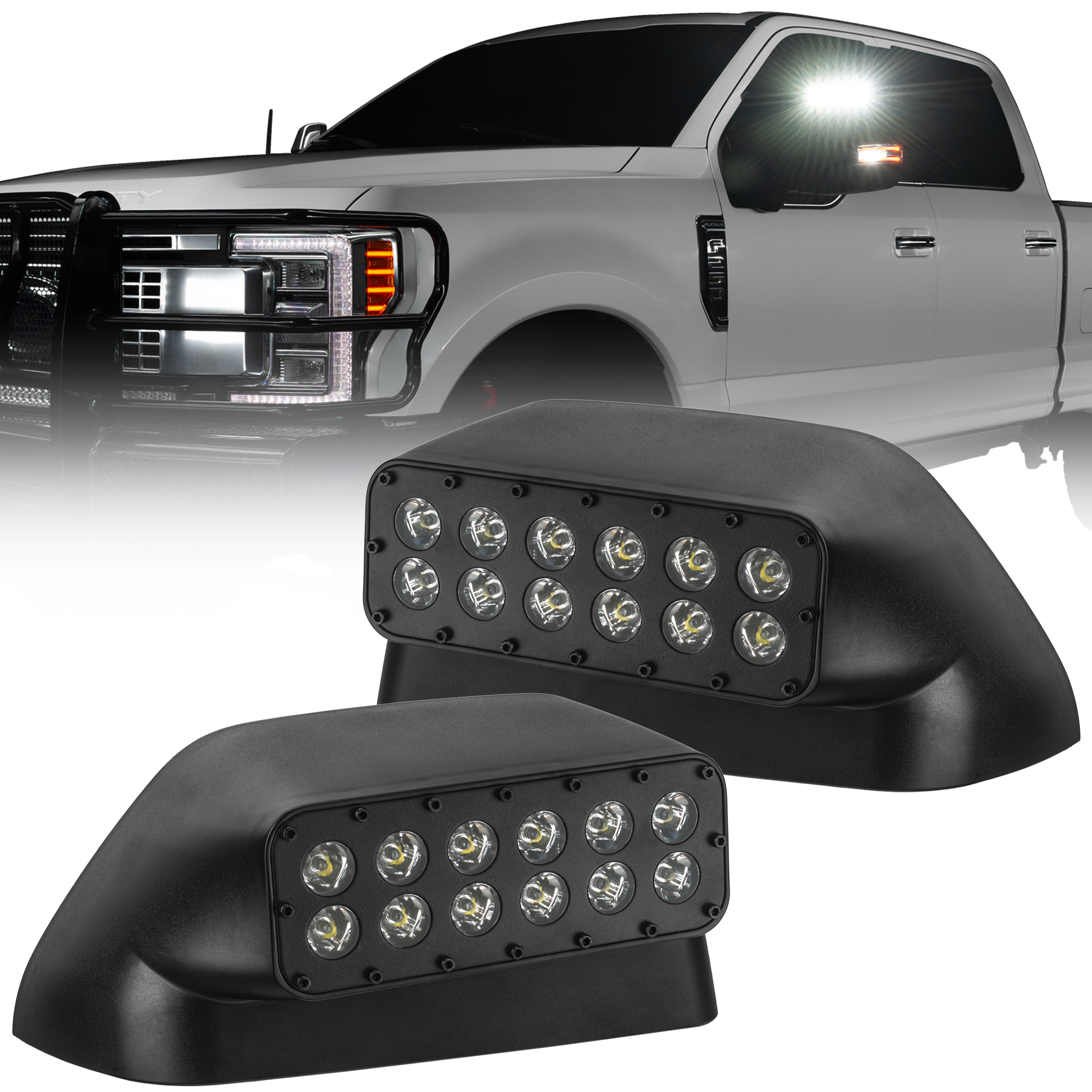 ORACLE Lighting 5908-001 - Lighting 17-22 Ford Super Duty LED Off-Road Side Mirror Ditch Lights