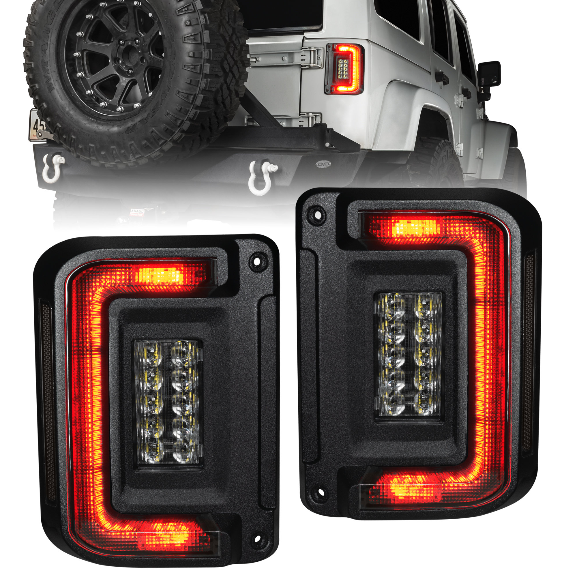 ORACLE Lighting 5891-504-T - 07-17 Jeep Wrangler JK Flush Mount LED Tail Lights - Tinted ORACLE Lighting 5891-504-T - 07-17 Jeep Wrangler JK Flush Mount LED Tail Lights - Tinted