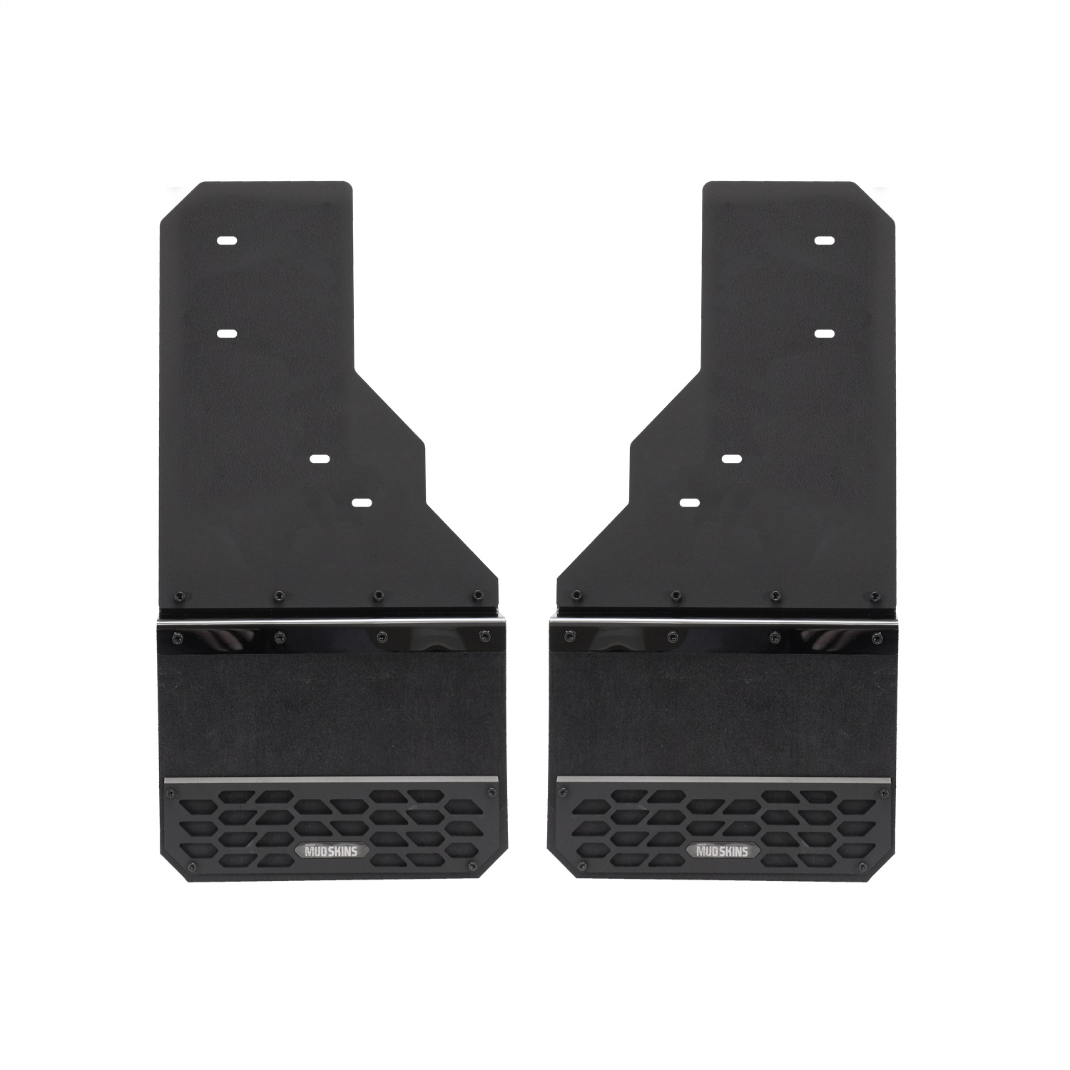 Putco 78502 - Mud Skins Mud Flaps; Carbon Black HDPE; Features Hex Shield; Solid; Putco 78502 - Mud Skins Mud Flaps; Carbon Black HDPE; Features Hex Shield; Solid;
