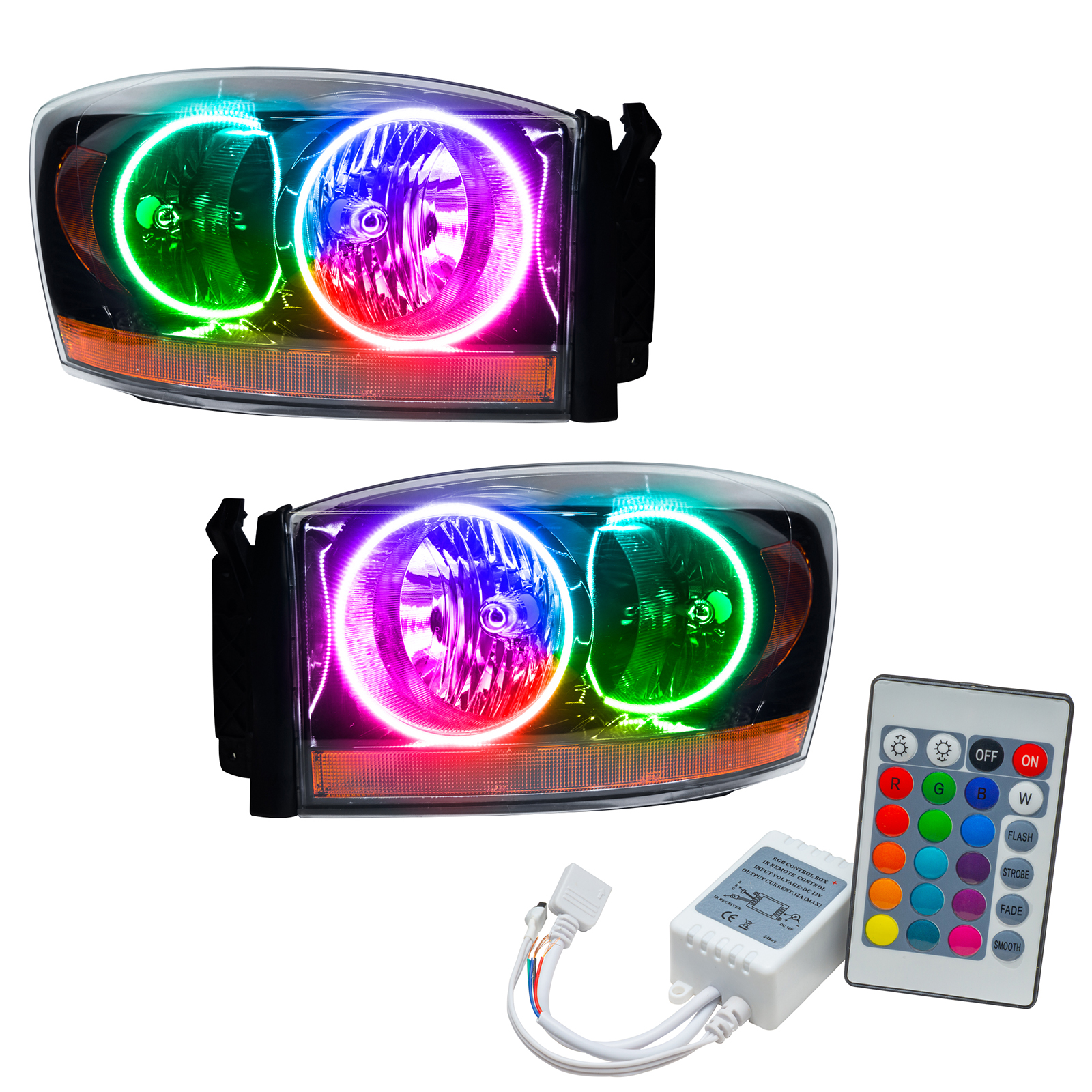 ORACLE Lighting 7033-504 - 06 Dodge Ram SMD HL - Black - ColorSHIFT w/ Simple Controller ORACLE Lighting 7033-504 - 06 Dodge Ram SMD HL - Black - ColorSHIFT w/ Simple Controller