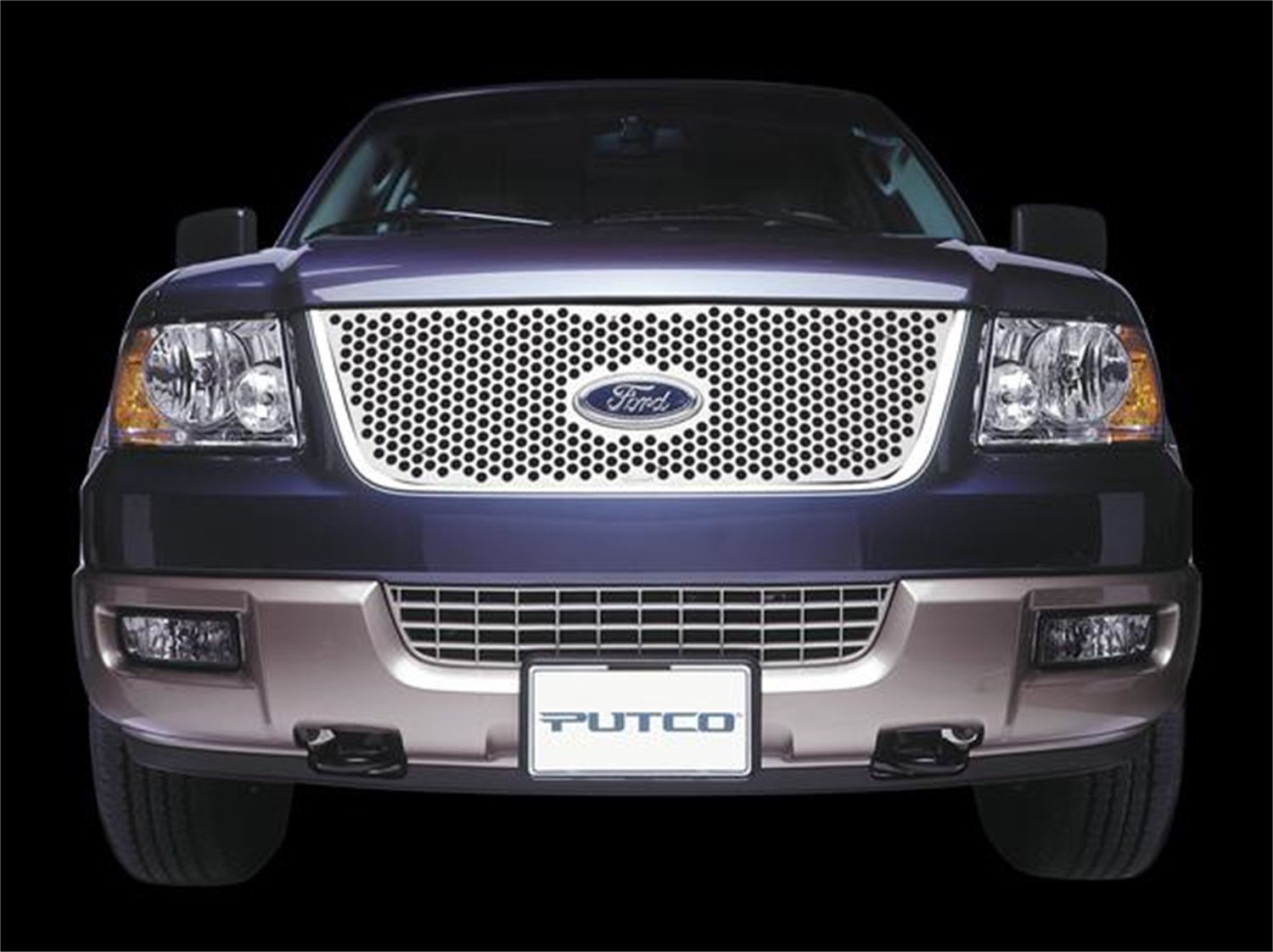 Putco 84112 - 99-03 Ford F-150 (Honeycomb Grille) w/ Logo CutOut Punch Stainless Steel Grilles Putco 84112 - 99-03 Ford F-150 (Honeycomb Grille) w/ Logo CutOut Punch Stainless Steel Grilles