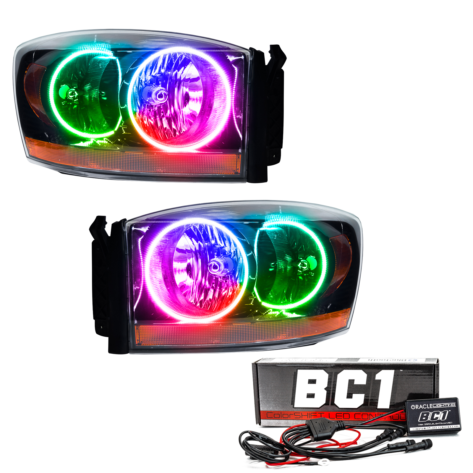 ORACLE Lighting 7033-335 - 06 Dodge Ram SMD HL - Black - ColorSHIFT w/ BC1 Controller ORACLE Lighting 7033-335 - 06 Dodge Ram SMD HL - Black - ColorSHIFT w/ BC1 Controller