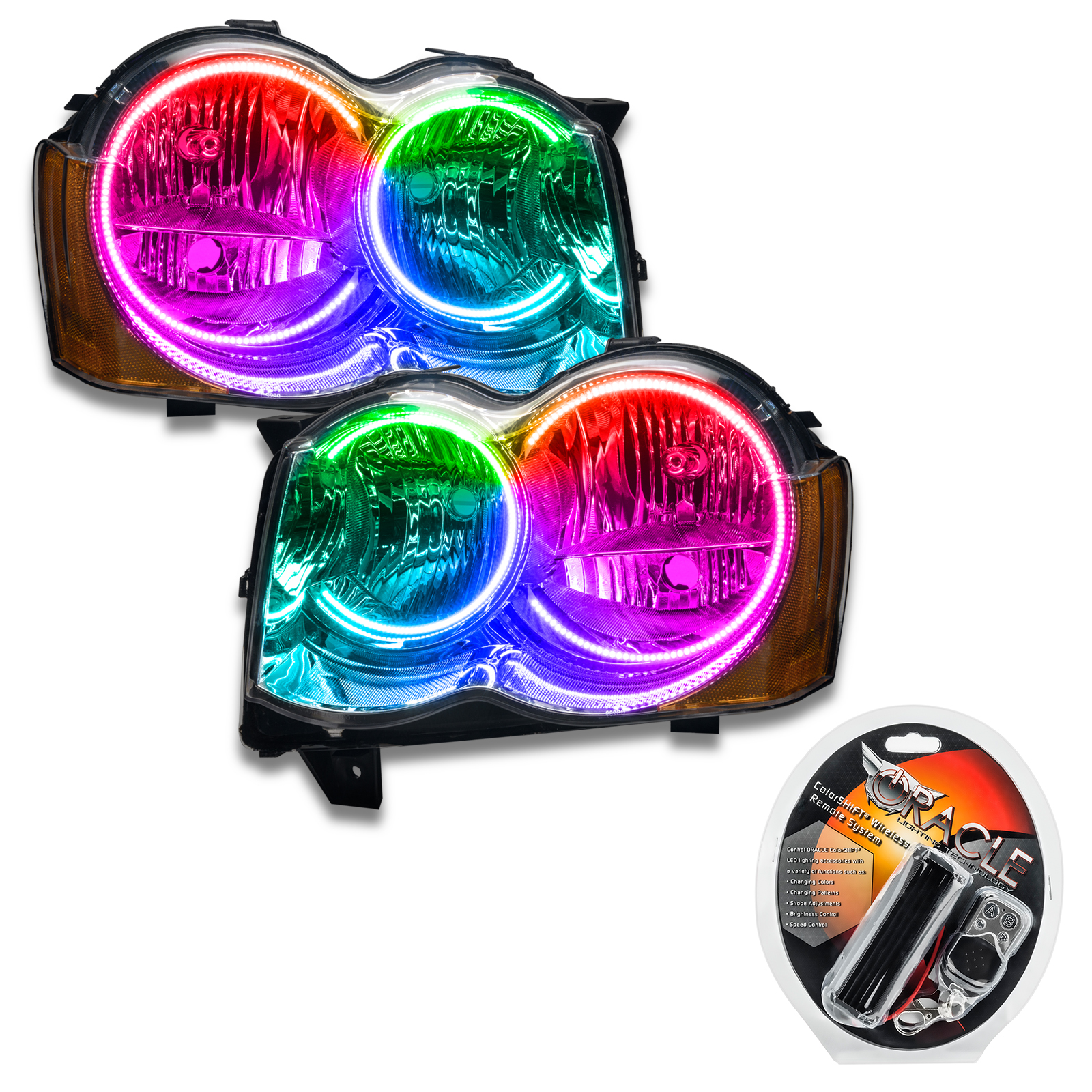 ORACLE Lighting 7068-330 - 08-10 Jeep Grand Cherokee SMD HL (Non-HID) - ColorSHIFT