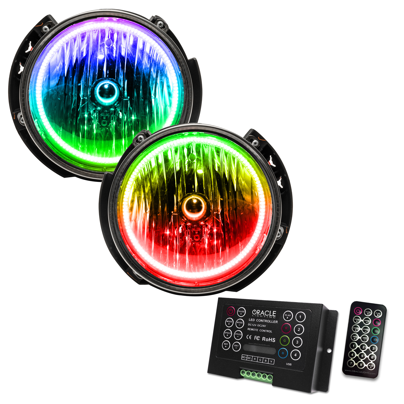 ORACLE Lighting 7079-333 - 07-16 Jeep Wrangler JK SMD HL - ColorSHIFT w/ 2.0 Controller ORACLE Lighting 7079-333 - 07-16 Jeep Wrangler JK SMD HL - ColorSHIFT w/ 2.0 Controller