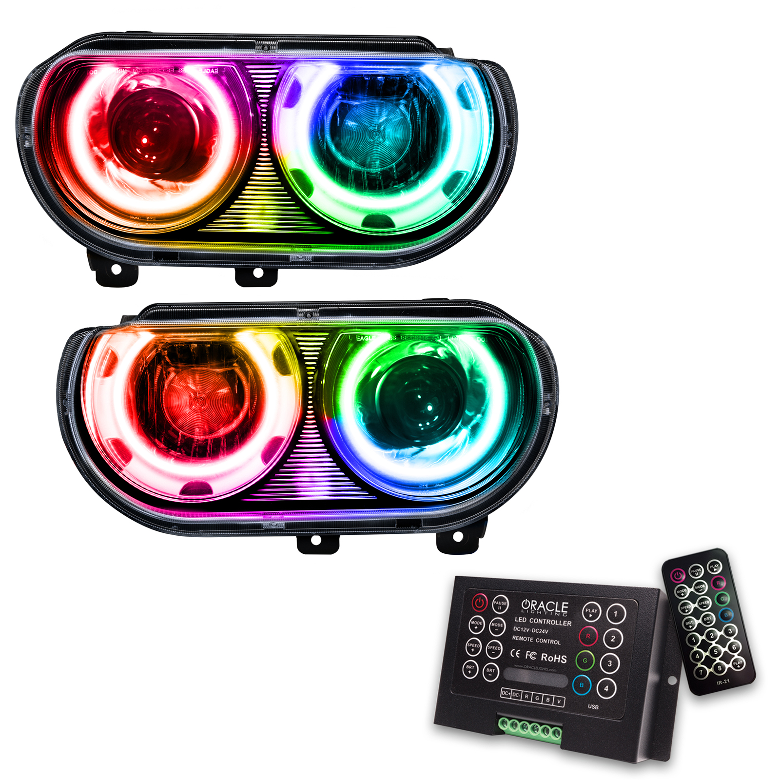 ORACLE Lighting 7132-333 - 08-14 Dodge Challenger SMD HL (HID Style) - ColorSHIFT w/ 2.0 Controller ORACLE Lighting 7132-333 - 08-14 Dodge Challenger SMD HL (HID Style) - ColorSHIFT w/ 2.0 Controller