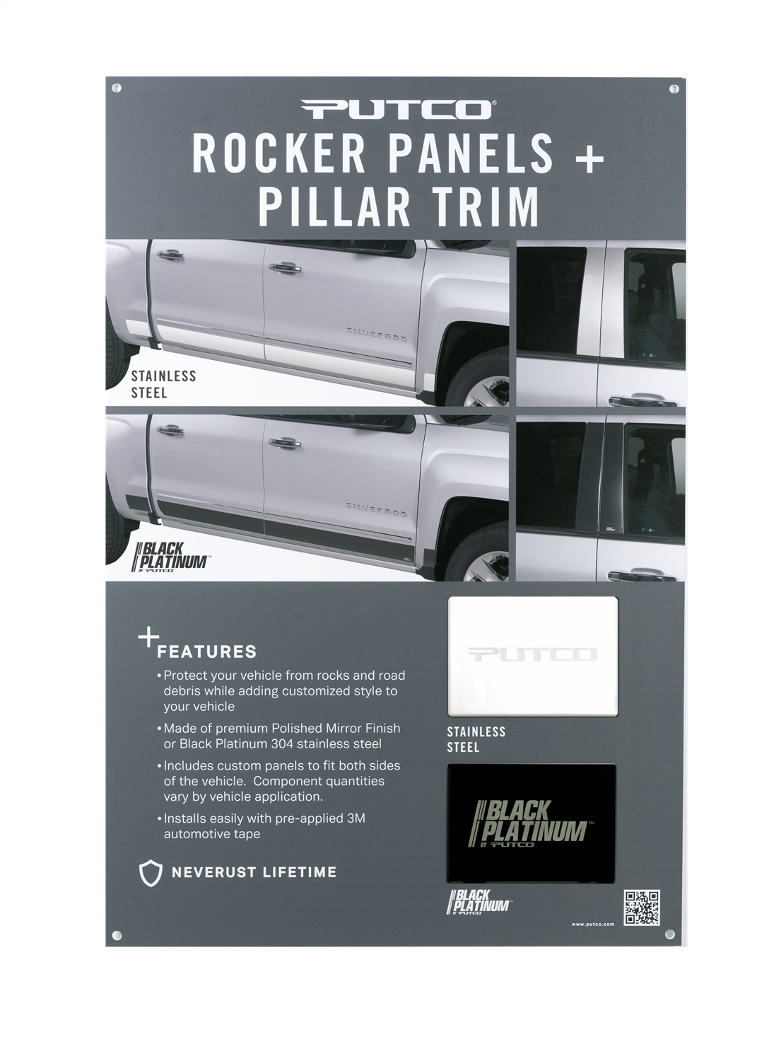 Putco 97555D - Rocker Panel/Pillar Trim POP Display