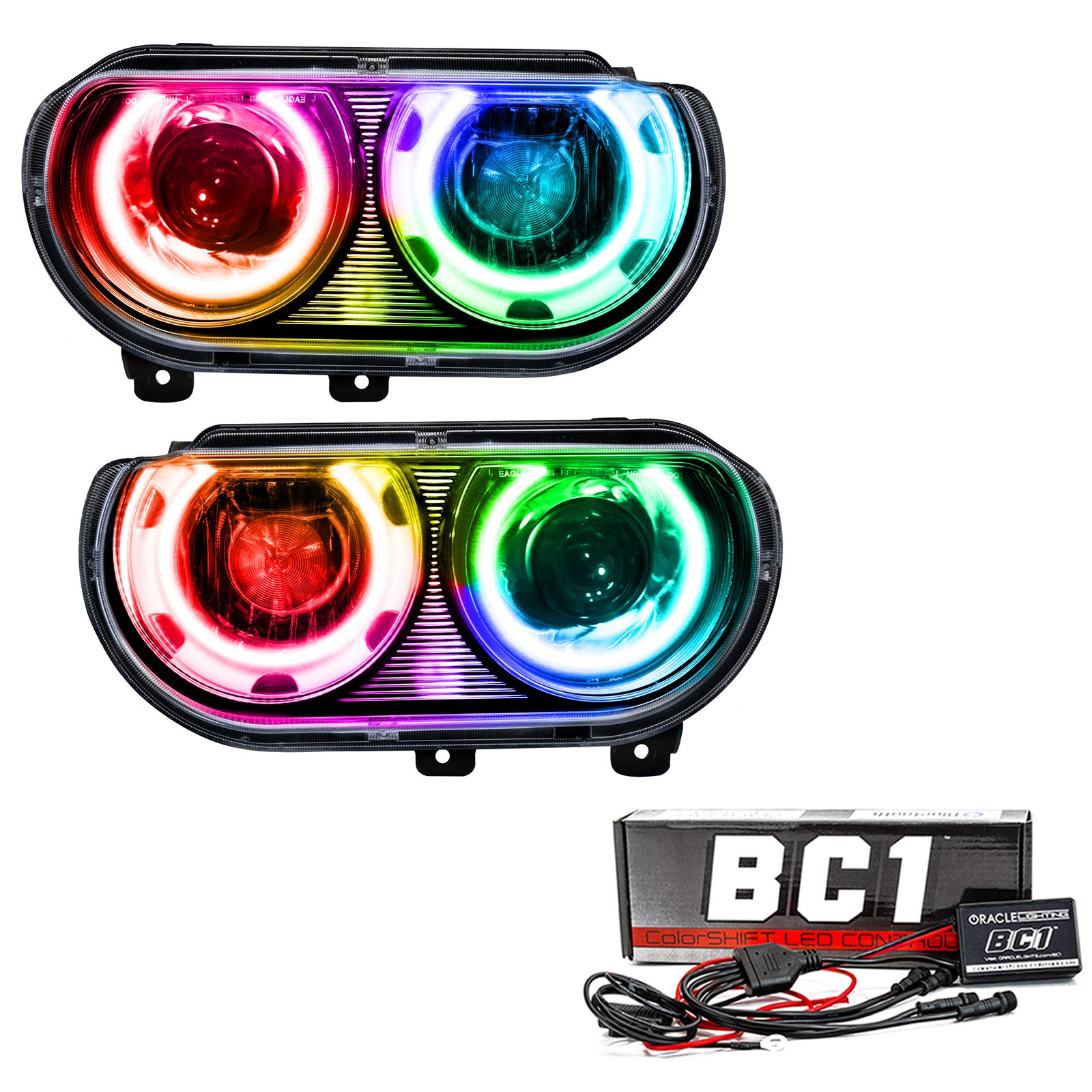 ORACLE Lighting 7132-335 - 08-14 Dodge Challenger SMD HL (HID Style) - ColorSHIFT w/ BC1 Controller ORACLE Lighting 7132-335 - 08-14 Dodge Challenger SMD HL (HID Style) - ColorSHIFT w/ BC1 Controller