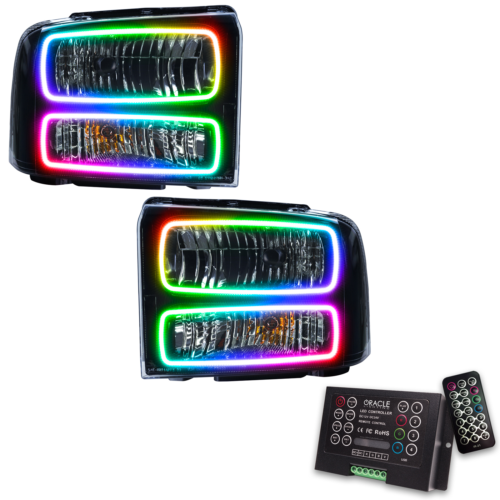 ORACLE Lighting 7147-333 - 05 Ford Excursion SMD HL - Black - ColorSHIFT w/ 2.0 Controller ORACLE Lighting 7147-333 - 05 Ford Excursion SMD HL - Black - ColorSHIFT w/ 2.0 Controller