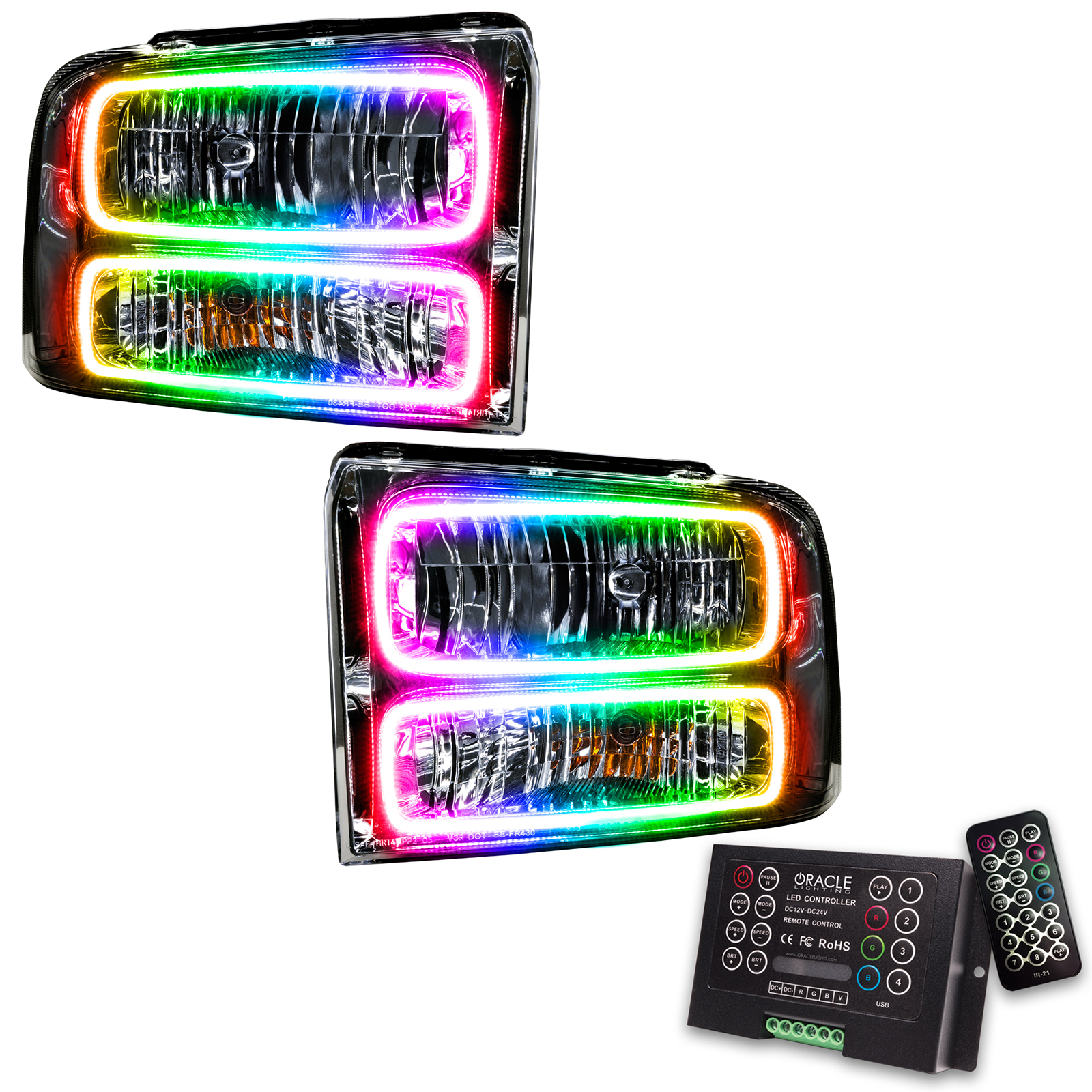 ORACLE Lighting 7146-333 - 05 Ford Excursion SMD HL - Chrome - ColorSHIFT w/ 2.0 Controller