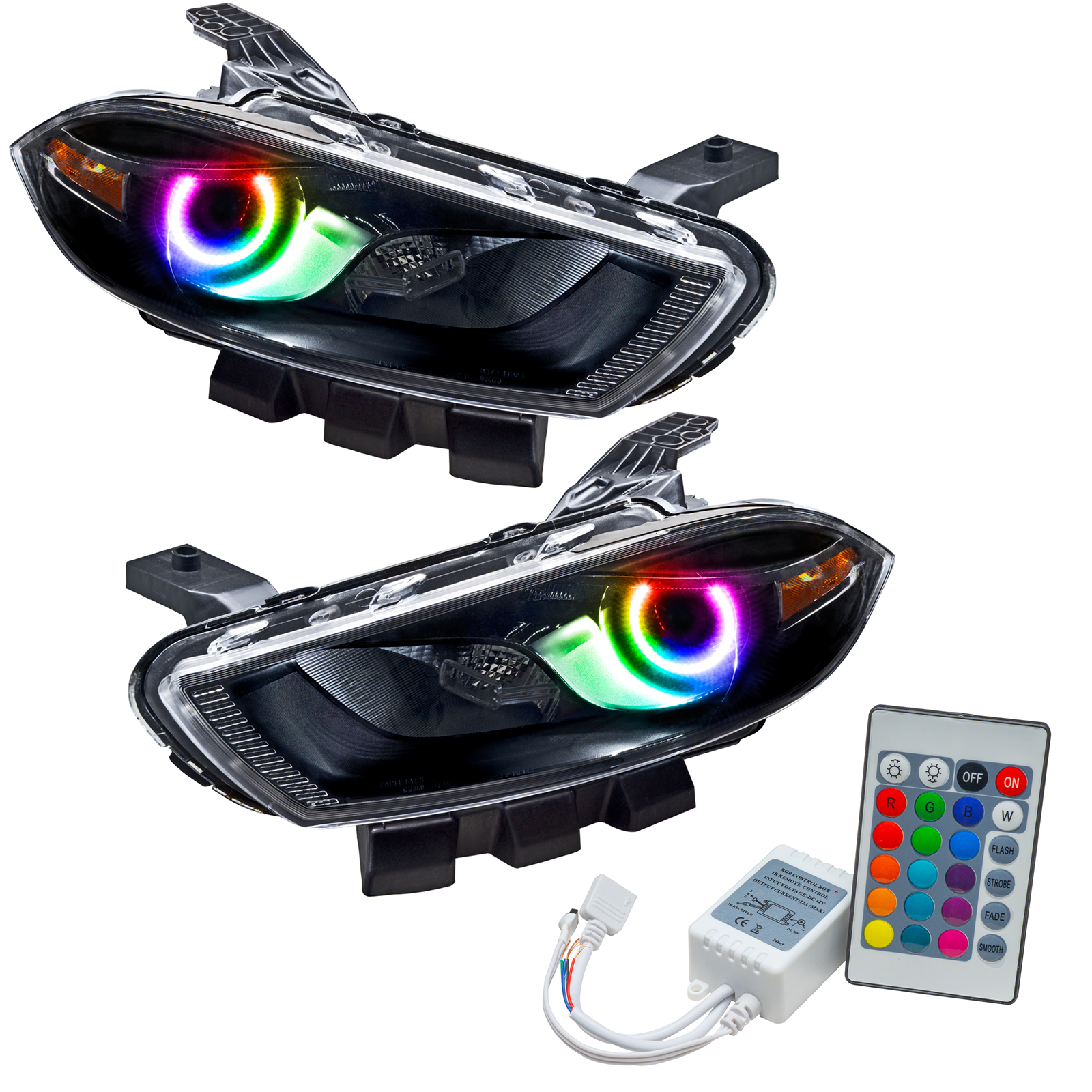 ORACLE Lighting 7142-504 - 13-14 Dodge Dart (HID Style) SMD HL - Black - ColorSHIFT w/ Simple Controller ORACLE Lighting 7142-504 - 13-14 Dodge Dart (HID Style) SMD HL - Black - ColorSHIFT w/ Simple Controller