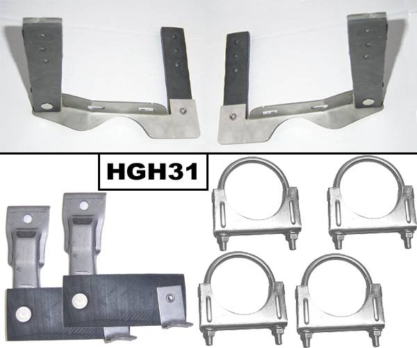 Pypes HGH31 - Exhaust System Hanger Kit 68-72 Chevelle Incl Tailpipe Hangers/Muffler Hangers/(4) U Clamps Natural 304 Stainless Steel  Exhaust