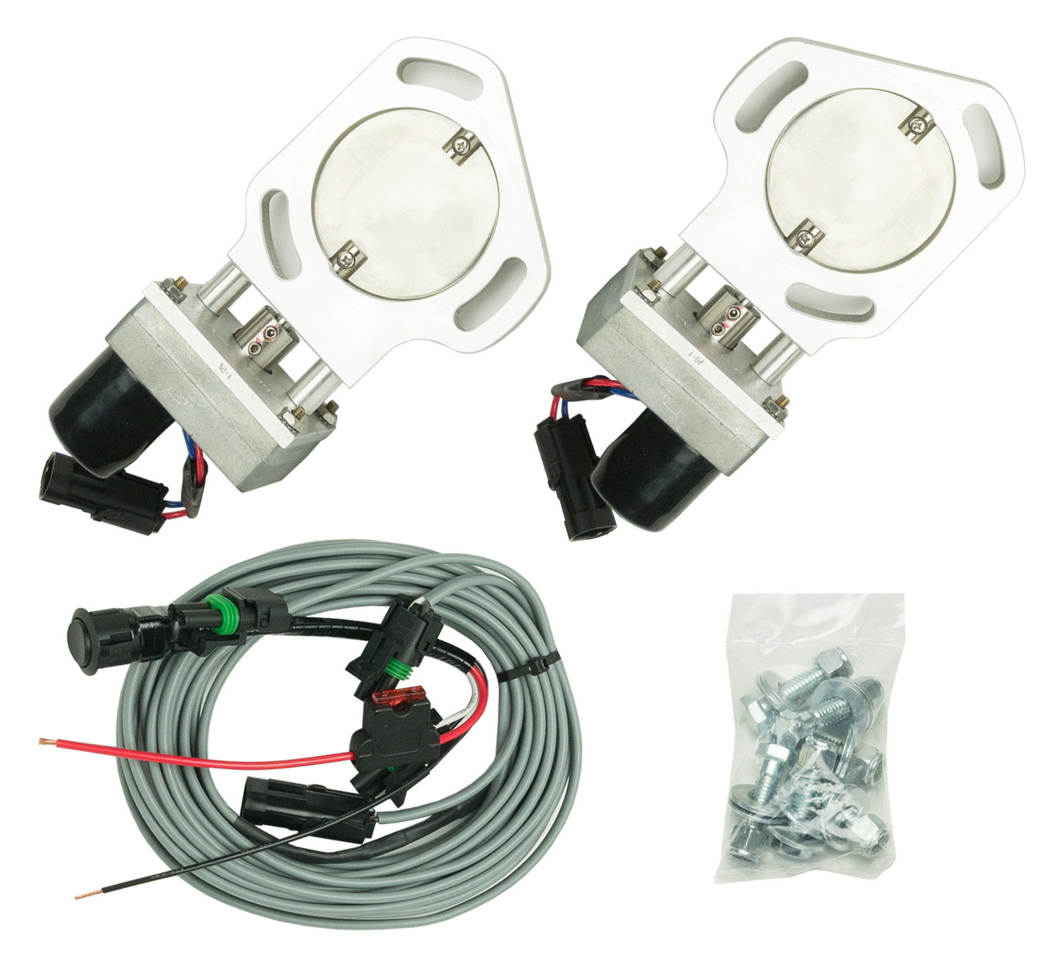 Pypes HVE10 - Dual Exhaust Electric Dump Cutout Natural Finish Hardware Incl Aluminum And 304 Stainless Steel Material Exhaust Pypes HVE10 - Dual Exhaust Electric Dump Cutout Natural Finish Hardware Incl Aluminum And 304 Stainless Steel Material Exhaust