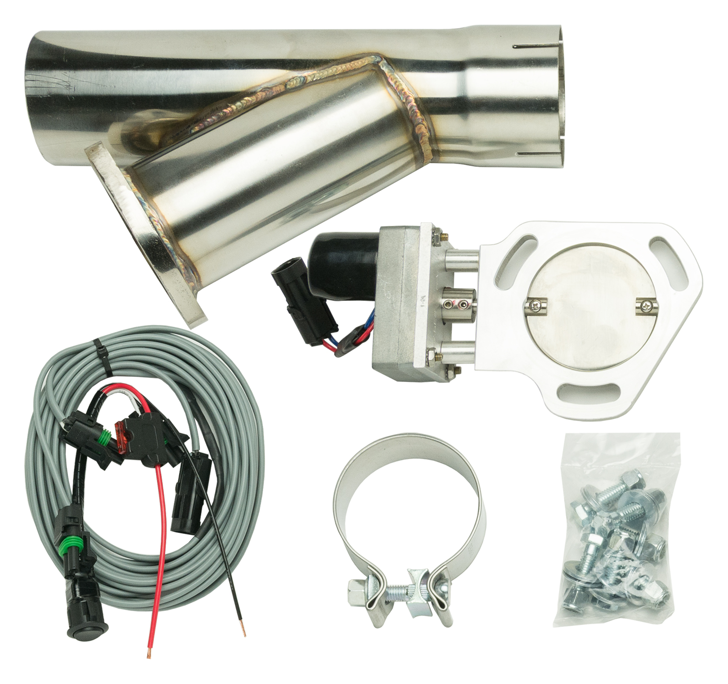 Pypes HVE13K - Y Exhaust Electric Dump Cutout 3 in Hardware Incl Natural Aluminum And 304 Stainless Steel Exhaust Pypes HVE13K - Y Exhaust Electric Dump Cutout 3 in Hardware Incl Natural Aluminum And 304 Stainless Steel Exhaust
