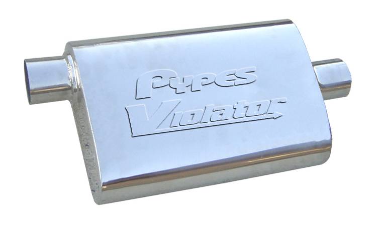 Pypes MVV13 - Violator Series Muffler 14 in 2.5 in Offset/Center Hardware Not Incl Natural 409 Stainless Steel  Exhaust