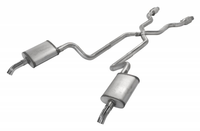 Pypes SCC910E - 1975-1980 Corvette C3 2.5 Inch Crossmember Back Exhaust Kit With X-Pipe 409 Stainless Includes Catalytic Converters No Mufflers  Performance Exhaust