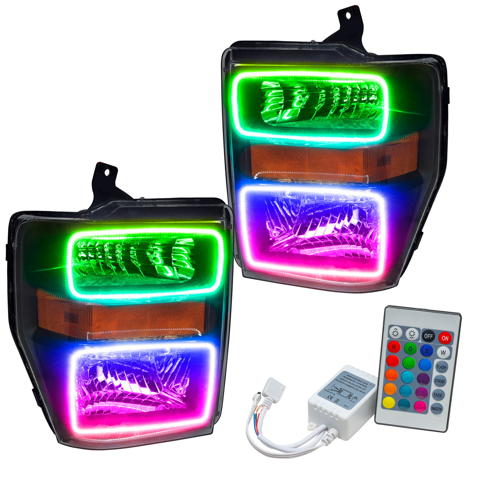 ORACLE Lighting 7190-504 - 08-10 Ford F250/350 LED HL - Black - ColorSHIFT w/ Simple Controller