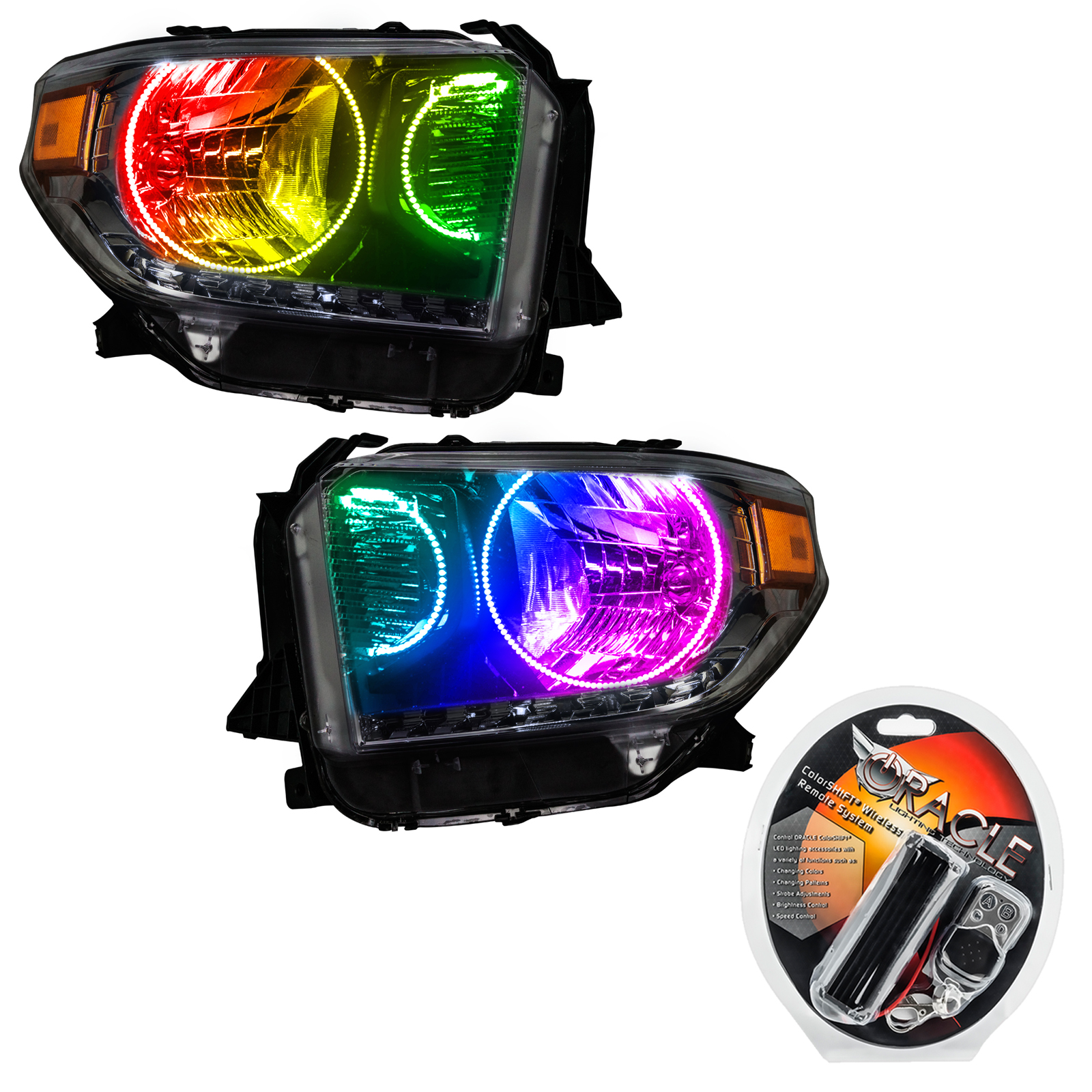 ORACLE Lighting 7204-330 - 14-17 Toyota Tundra SMD HL - Dual Halo Kit - ColorSHIFT