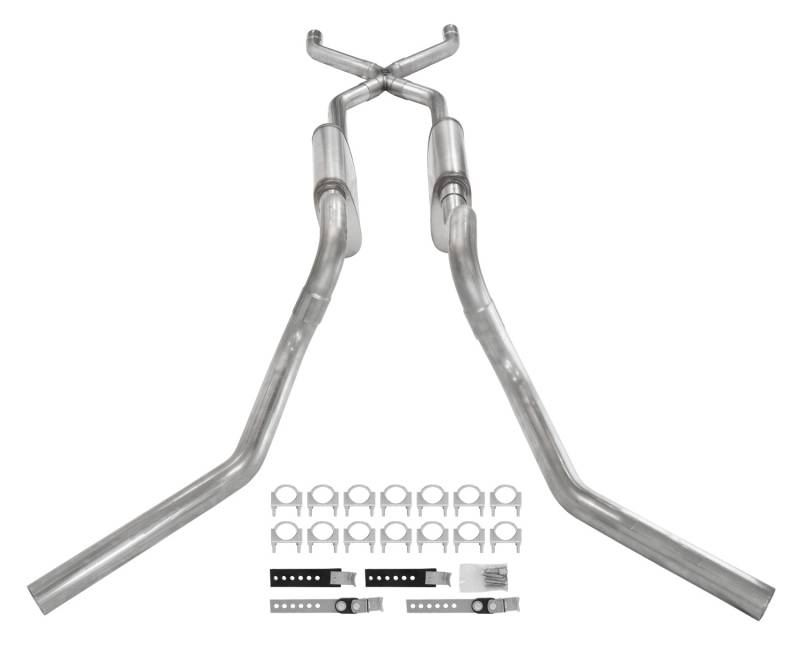 Pypes SGT75R - Crossmember Back W/ X-Pipe Exhaust System 63-66 GM Truck Split Side Dual Exit 2.5 Inch Intermediate And Tailpipe Hardware Incl Race Pro Muffler Incl And Tip Not Incl Stainless Steel  Exhaust Pypes SGT75R - Crossmember Back W/ X-Pipe Exhaust System 63-66 GM Truck Split Side Dual Exit 2.5 Inch Intermediate And Tailpipe Hardware Incl Race Pro Muffler Incl And Tip Not Incl Stainless Steel  Exhaust