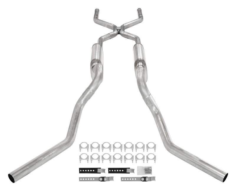 Pypes SGT76 - Crossmember Back W/ H-Pipe Exhaust System 63-66 GM Truck Split Side Dual Exit 2.5 Inch Intermediate And Tailpipe Hardware Incl Muffler And Tip Not Incl Stainless Steel  Exhaust Pypes SGT76 - Crossmember Back W/ H-Pipe Exhaust System 63-66 GM Truck Split Side Dual Exit 2.5 Inch Intermediate And Tailpipe Hardware Incl Muffler And Tip Not Incl Stainless Steel  Exhaust
