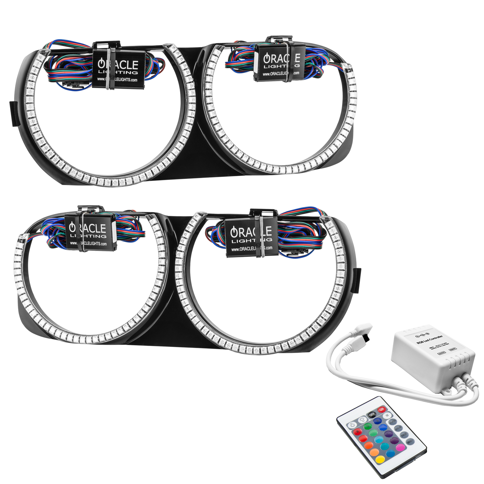 ORACLE Lighting 7739-504 - 15-21 Dodge Challenger Pre-Installed Halo Headlight Bezel - w/ Simple Controller