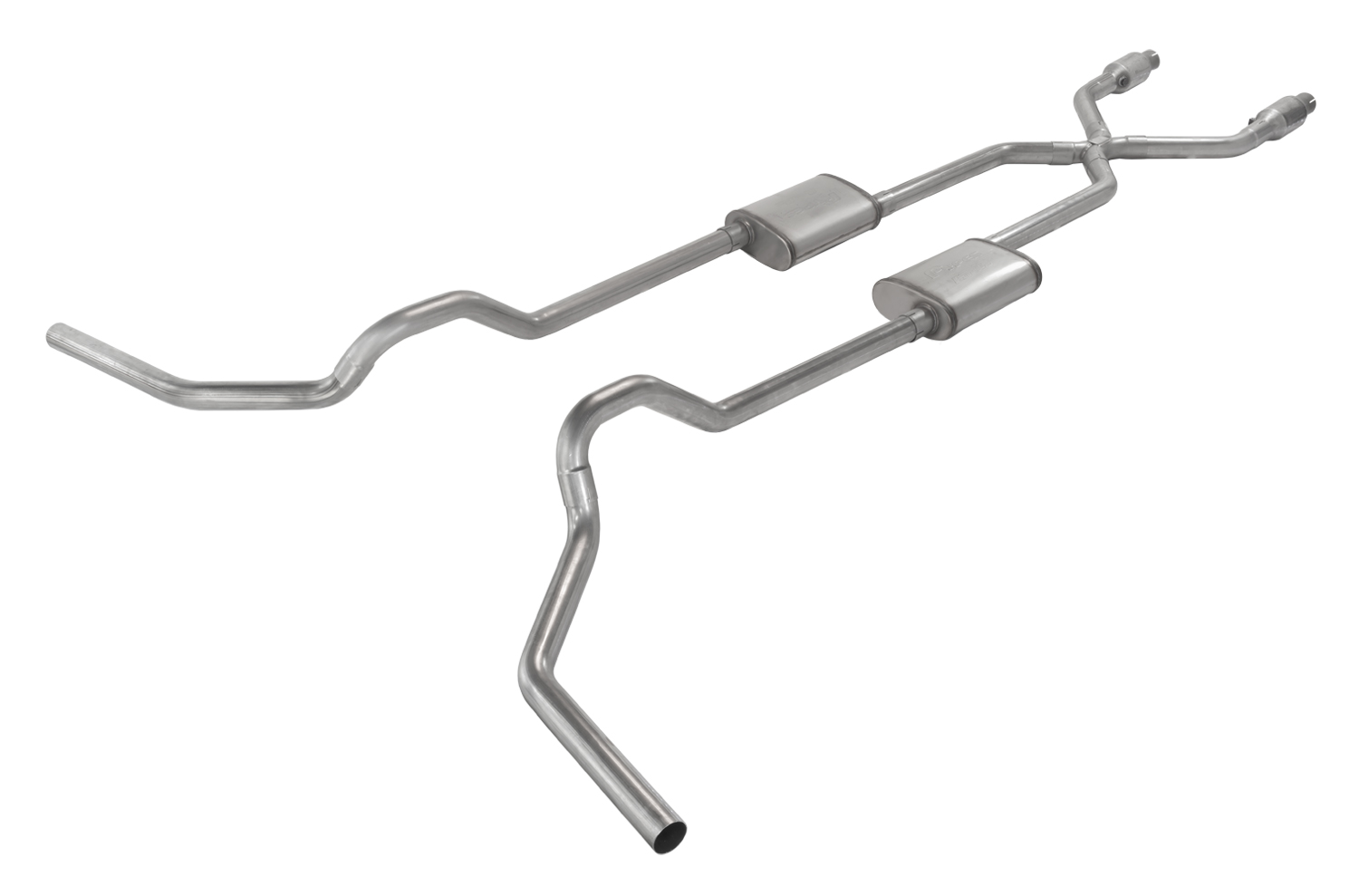Pypes SGT980E - 1975-1987 GM C15 Truck 2.5 Inch Crossmember Back With X-Pipe Exhaust System Includes Catalytic Converters 409 Stainless No Mufflers Performance Exhaust Pypes SGT980E - 1975-1987 GM C15 Truck 2.5 Inch Crossmember Back With X-Pipe Exhaust System Includes Catalytic Converters 409 Stainless No Mufflers Performance Exhaust