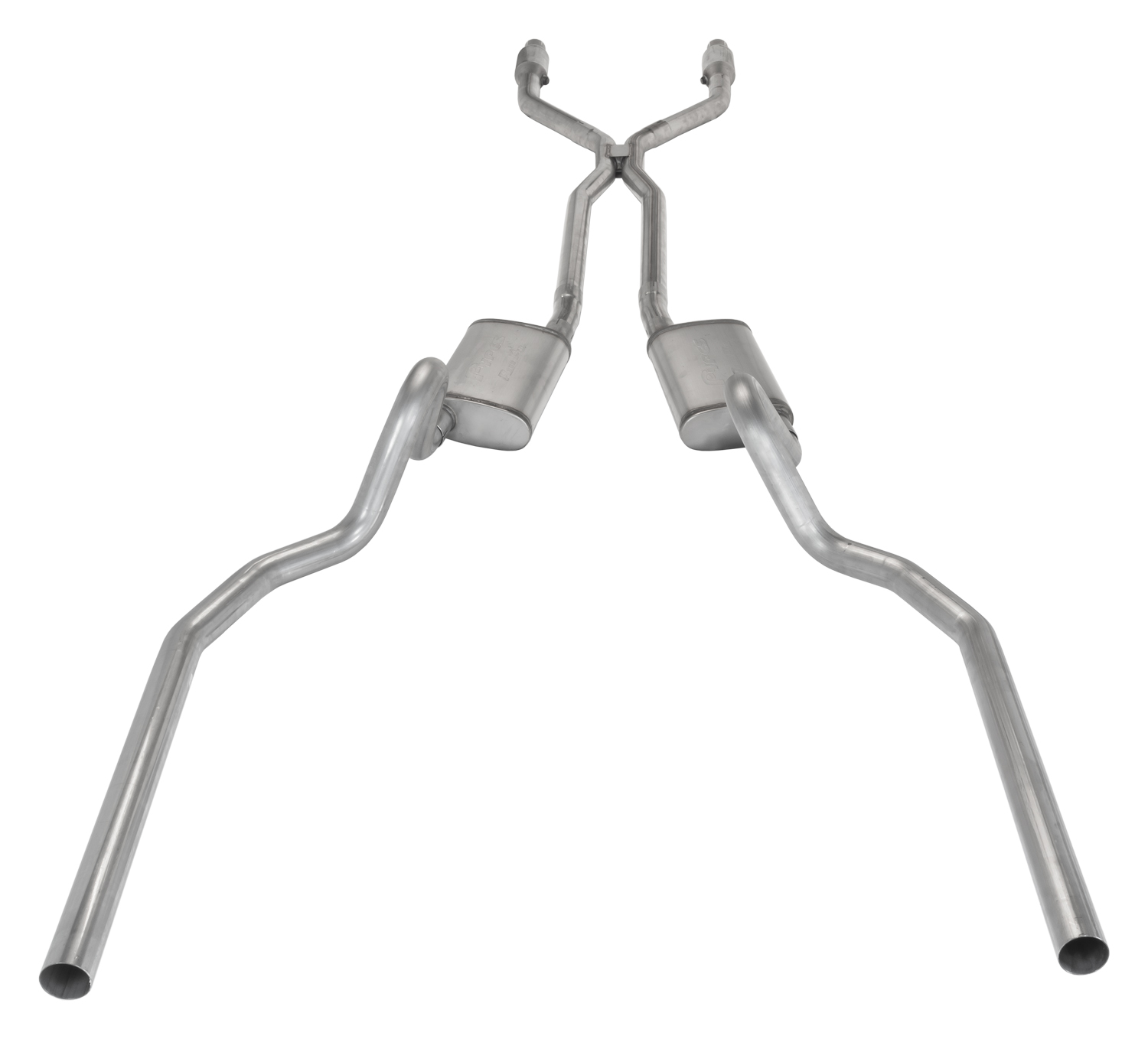 Pypes SGG942SE - Crossmember Back w/H-Pipe Exhaust System 78-88 El Camino SS Split Rear Dual Exit 2.5 in Intermediate And Stainless Steel Tail Pipe Street Pro Muffler/Hardware Incl Tip Not Incl Catalytic Converter Incl  Exhaust