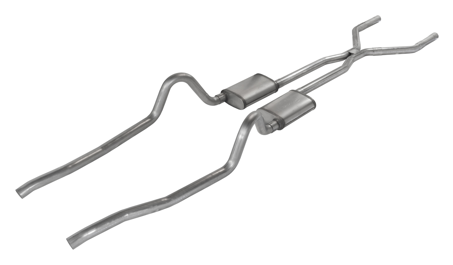 Pypes SMA40V - Crossmember Back w/H-Pipe Exhaust System 67-73 Mopar A-Body Split Rear Dual Exit 2.5 in Intermediate And Tail Pipe Violator Mufflers/Hardware Incl Tip Not Incl  Exhaust