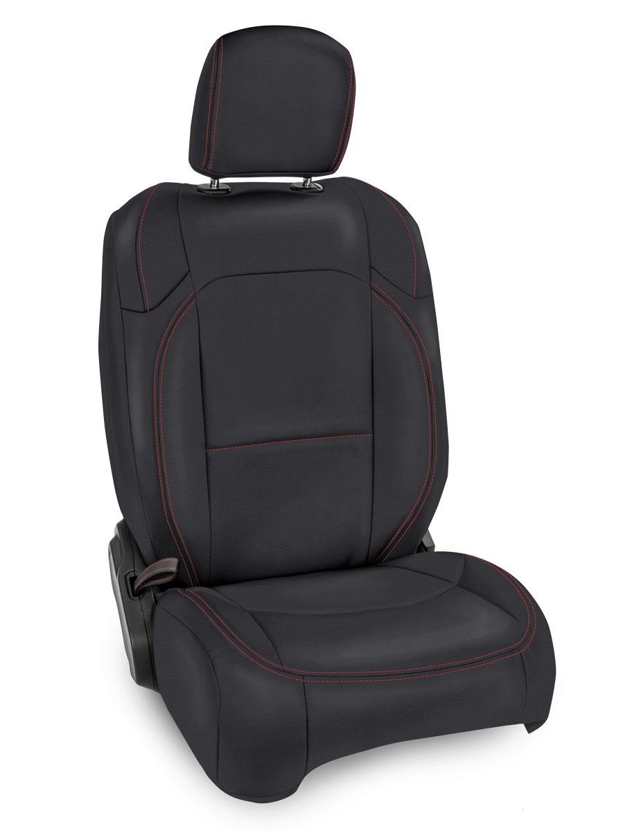 PRP Seats B039-01 - Front Seat Covers for Jeep Wrangler JLU 4 Door Jeep Gladiator JT with Pocket Back Pair Black with Red Stitching PRP Seats B039-01 - Front Seat Covers for Jeep Wrangler JLU 4 Door Jeep Gladiator JT with Pocket Back Pair Black with Red Stitching