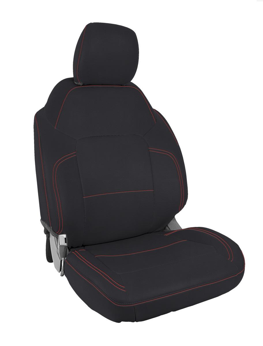 PRP Seats B058-01 - Front Seat Covers for 2021+ Ford Bronco 2 Door Black with Red Stitching